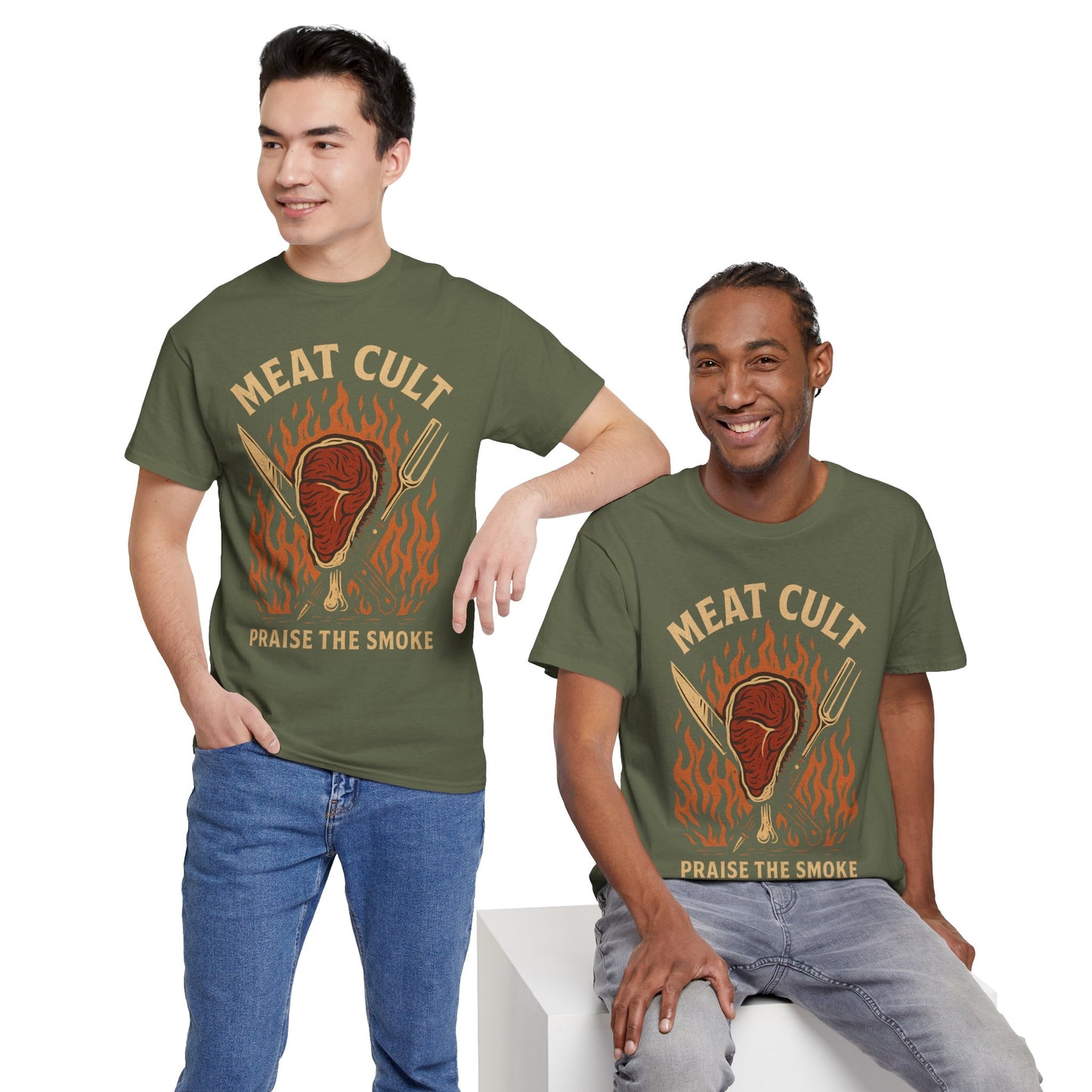 Meat Cult – Praise the Smoke | Outlaw BBQ T-Shirt
