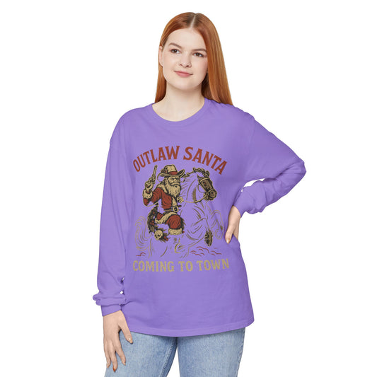 Silent Night in Outlaw Heaven – Western Christmas Long Sleeve Tee