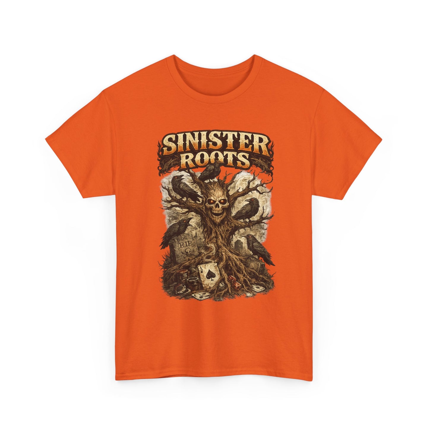 Sinister Roots T-Shirt | Gothic Skull Tree Graphic Design
