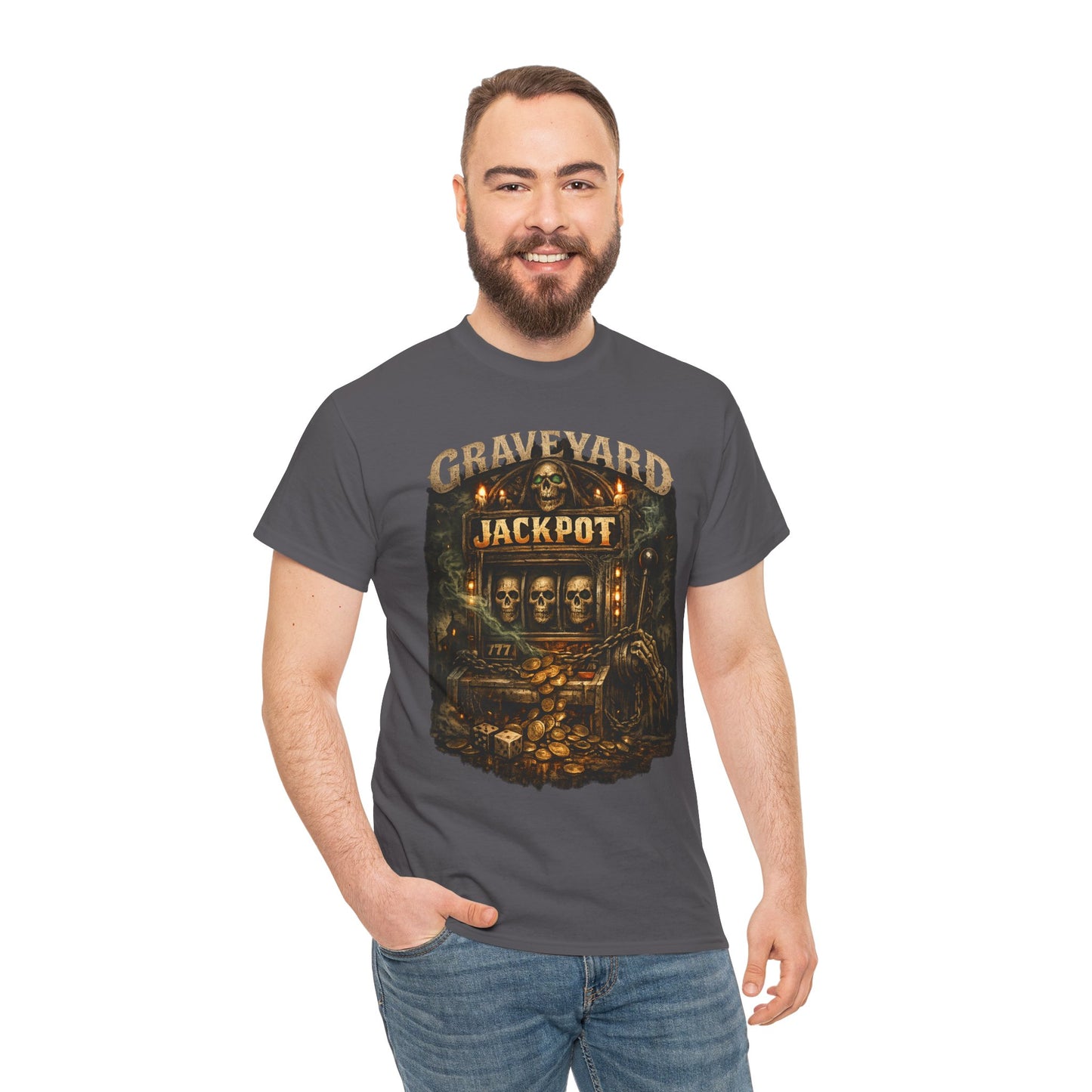 Graveyard Jackpot T-Shirt | Haunted Slot Machine Graphic