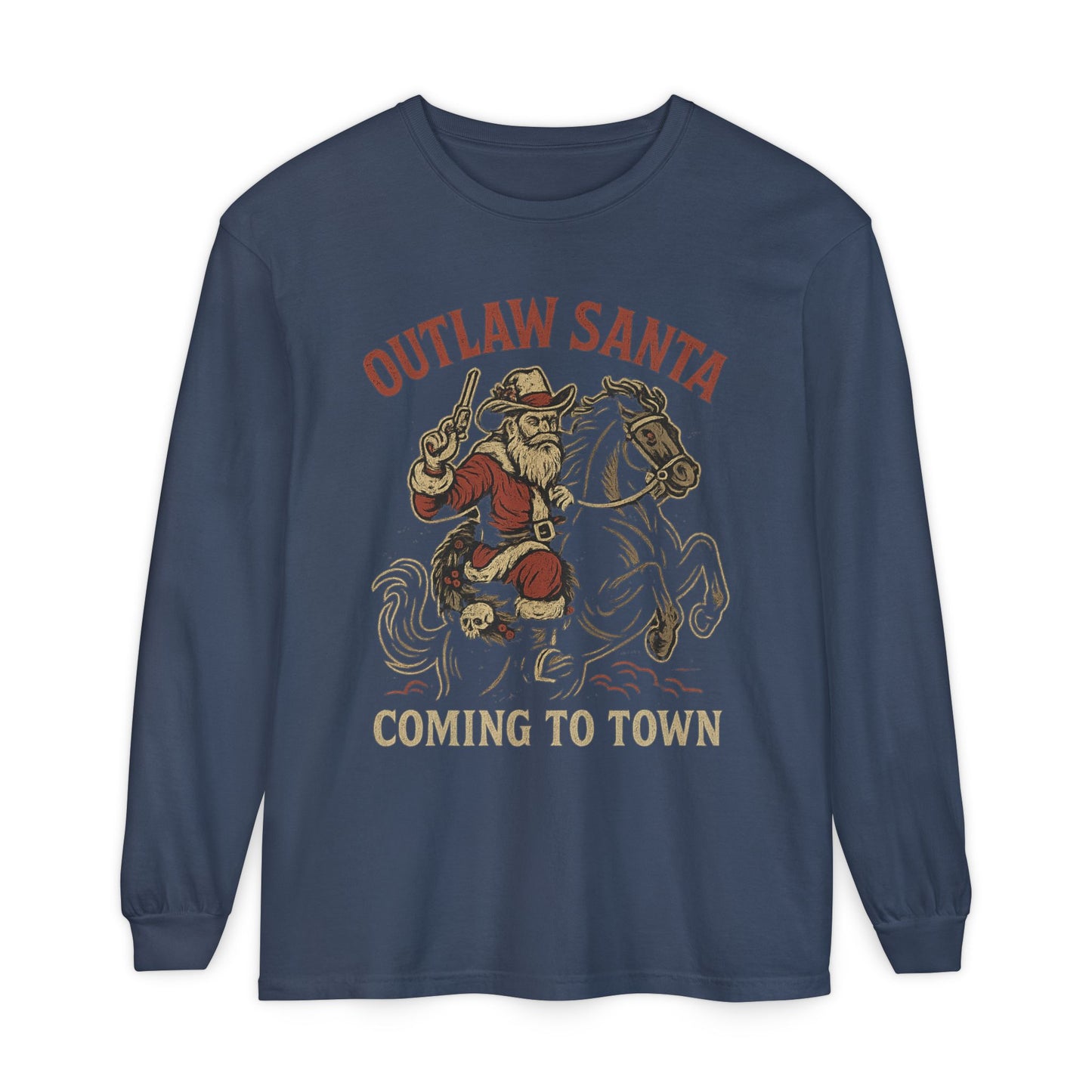 Silent Night in Outlaw Heaven – Western Christmas Long Sleeve Tee