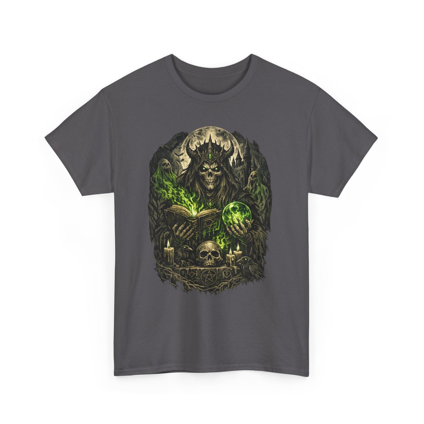 Demon King Skull Mage Tee — Dark Fantasy Graphic T‑Shirt