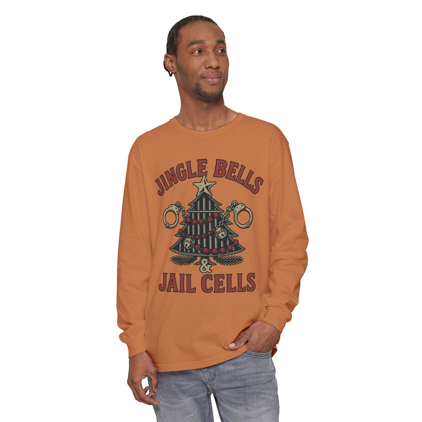 Jingle Bells & Jail Cells – Outlaw Christmas Long Sleeve Shirt