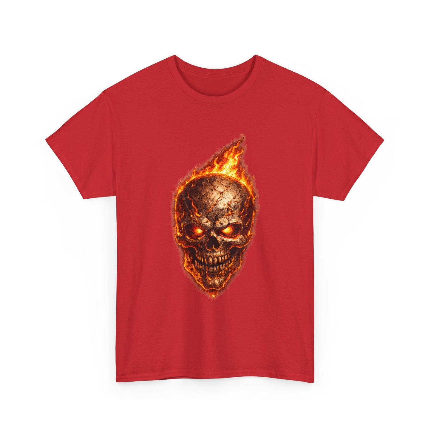 Forge Skull T-Shirt | Molten Skull Fire Metal Graphic