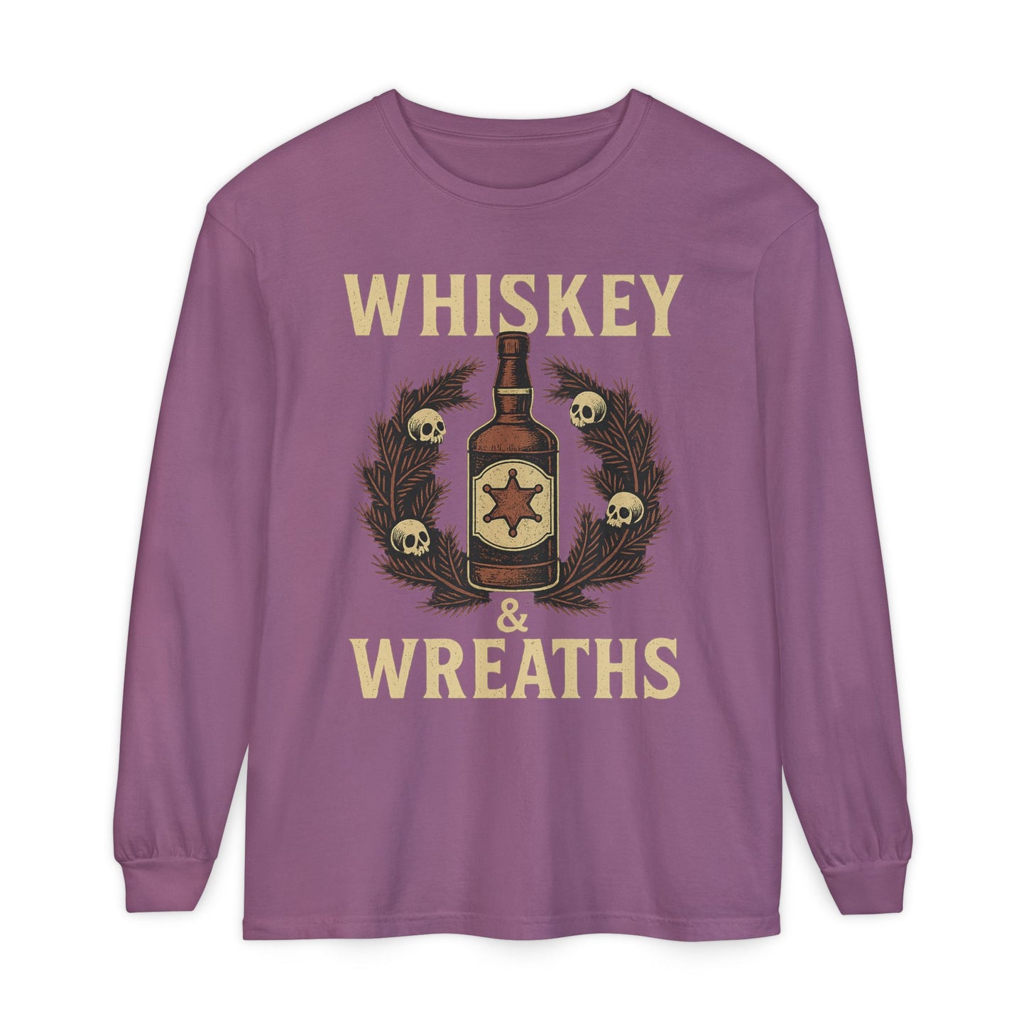 Whiskey & Wreaths – Outlaw Christmas Long Sleeve Tee