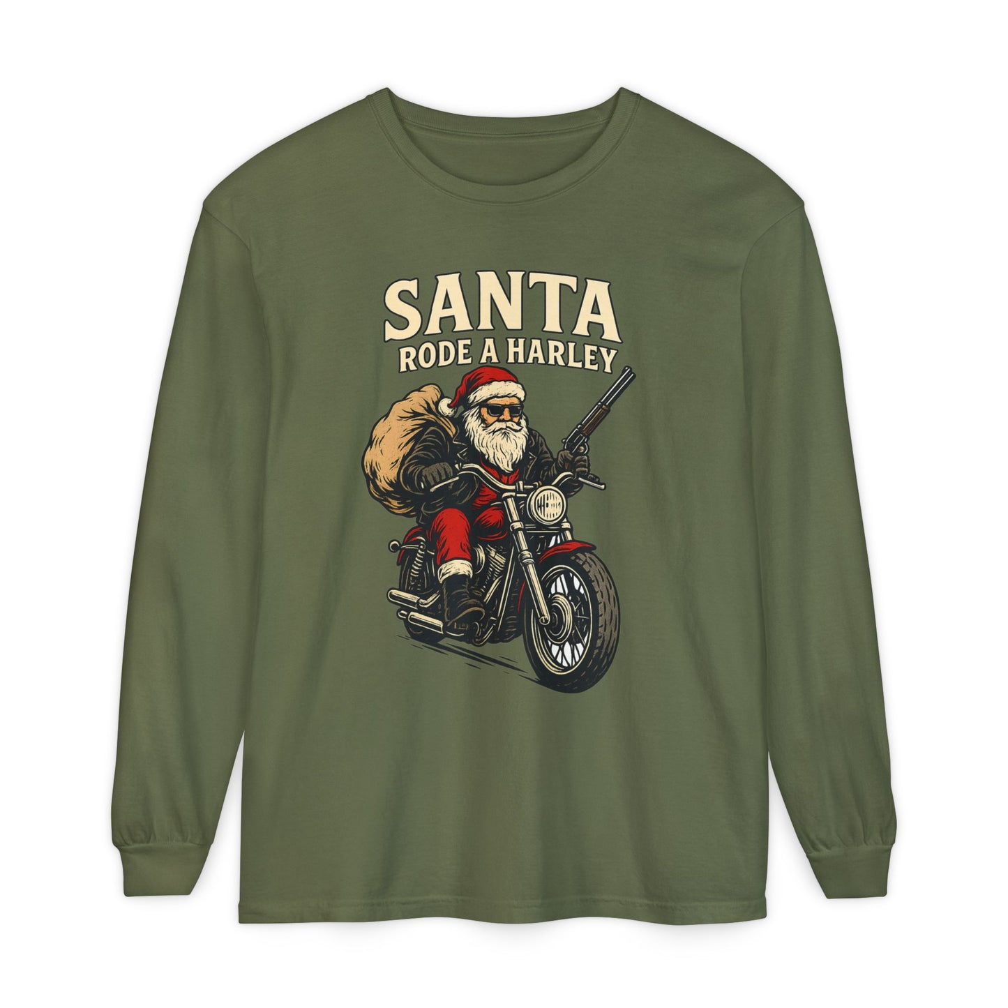 Santa Rode a Harley – Outlaw Christmas Edition Long Sleeve Tee