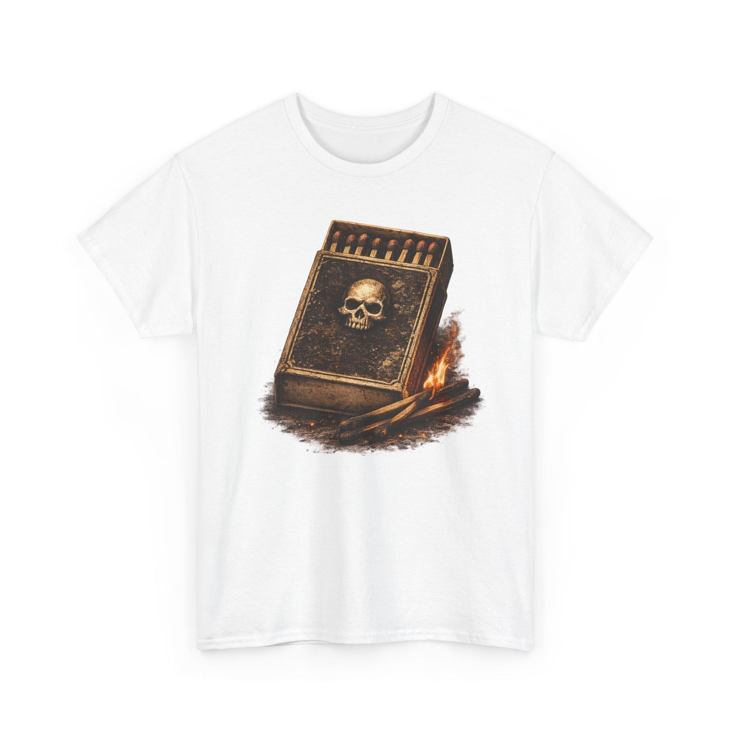 Outlaw Matchbox T-Shirt | Vintage Skull Matchbox Graphic