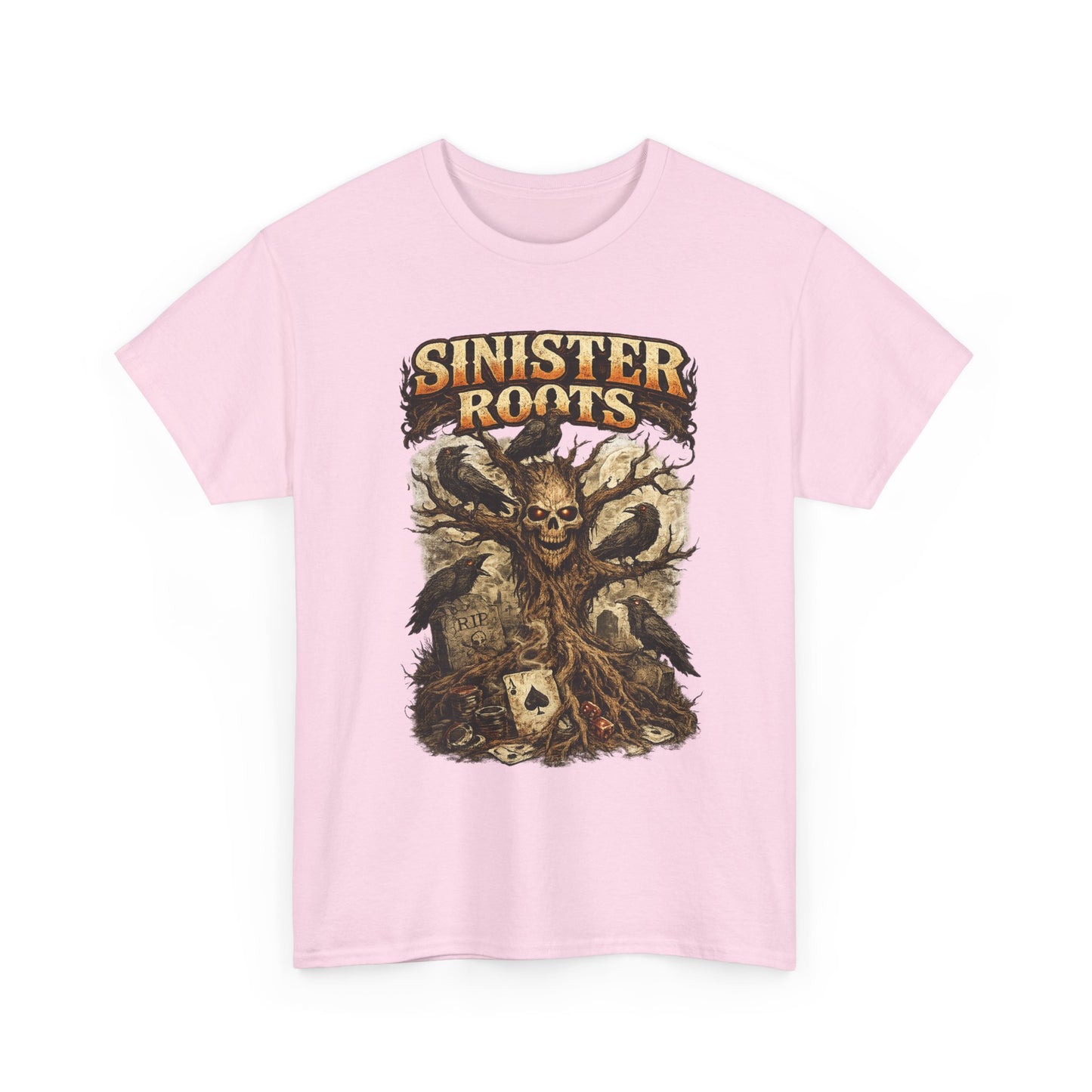 Sinister Roots T-Shirt | Gothic Skull Tree Graphic Design
