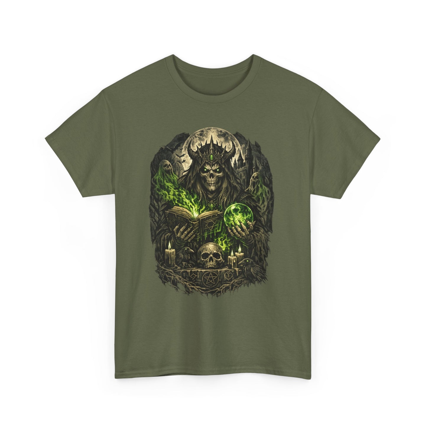 Demon King Skull Mage Tee — Dark Fantasy Graphic T‑Shirt