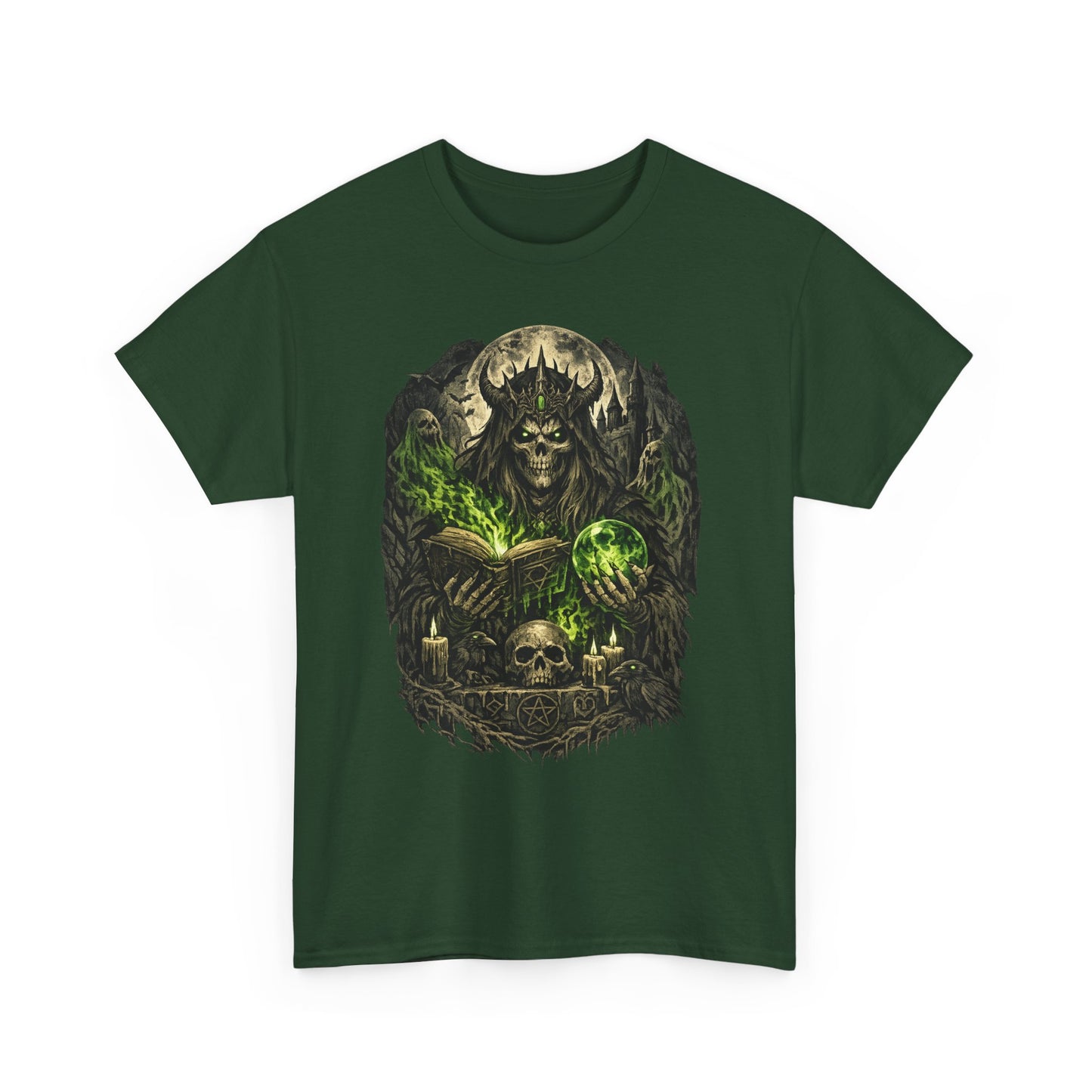 Demon King Skull Mage Tee — Dark Fantasy Graphic T‑Shirt