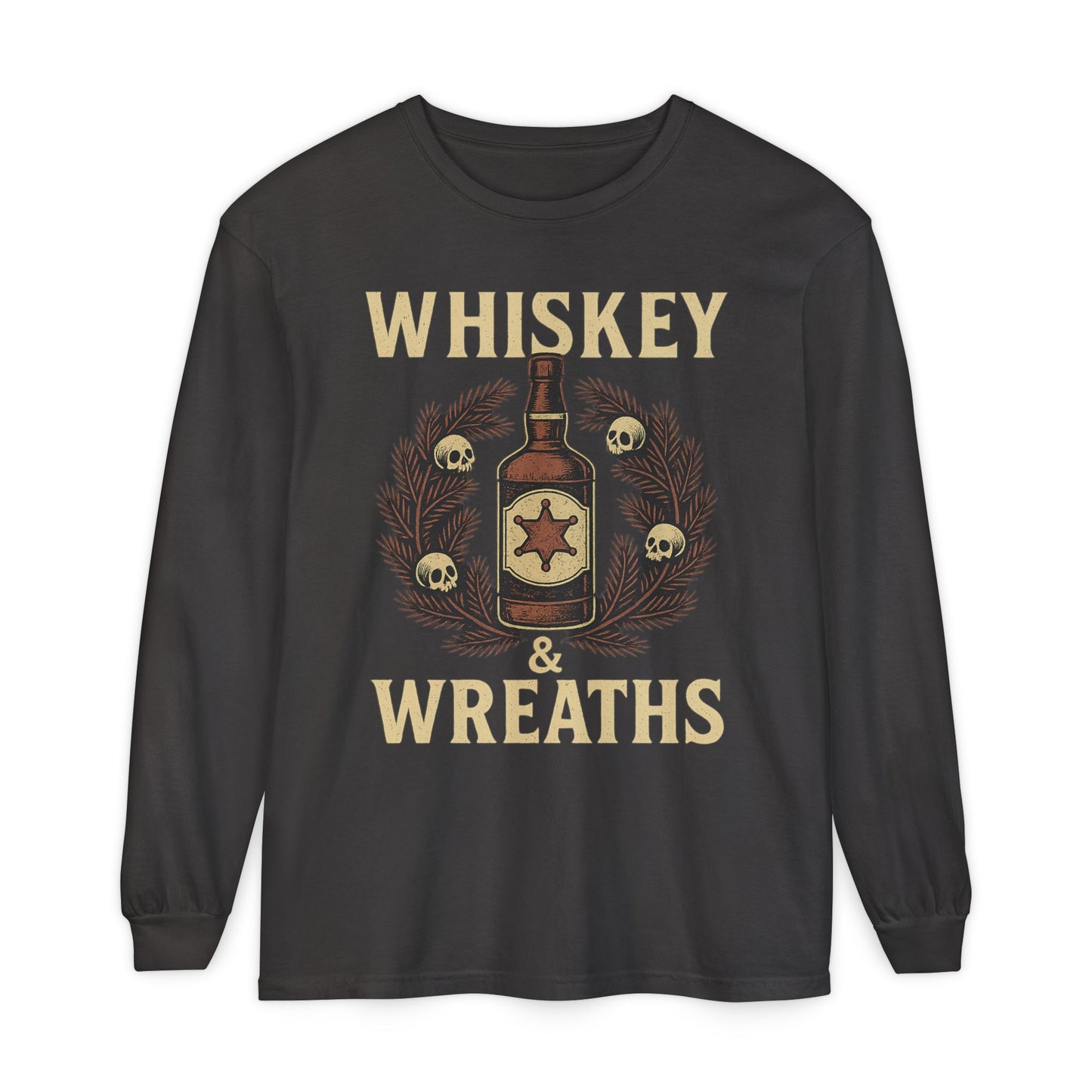 Whiskey & Wreaths – Outlaw Christmas Long Sleeve Tee