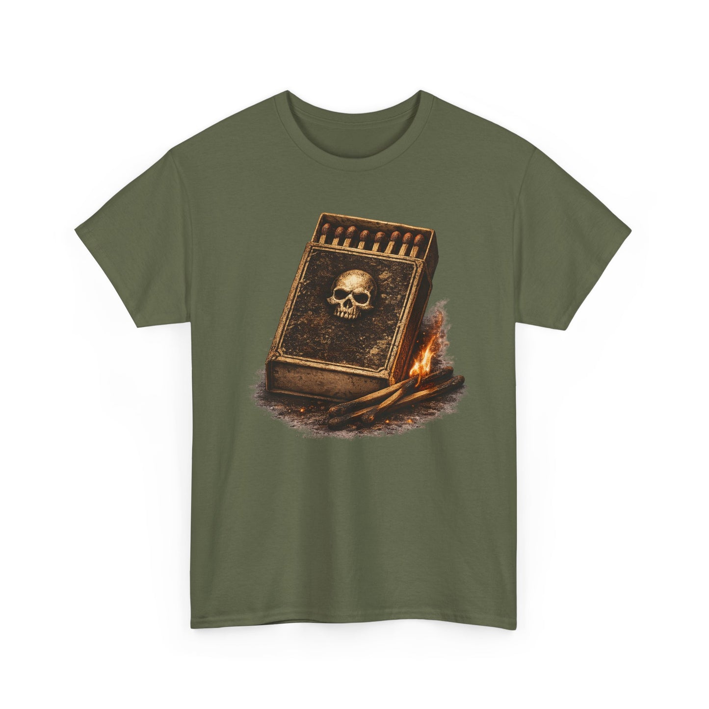 Outlaw Matchbox T-Shirt | Vintage Skull Matchbox Graphic