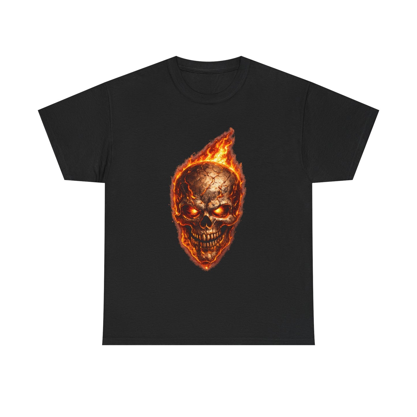 Forge Skull T-Shirt | Molten Skull Fire Metal Graphic