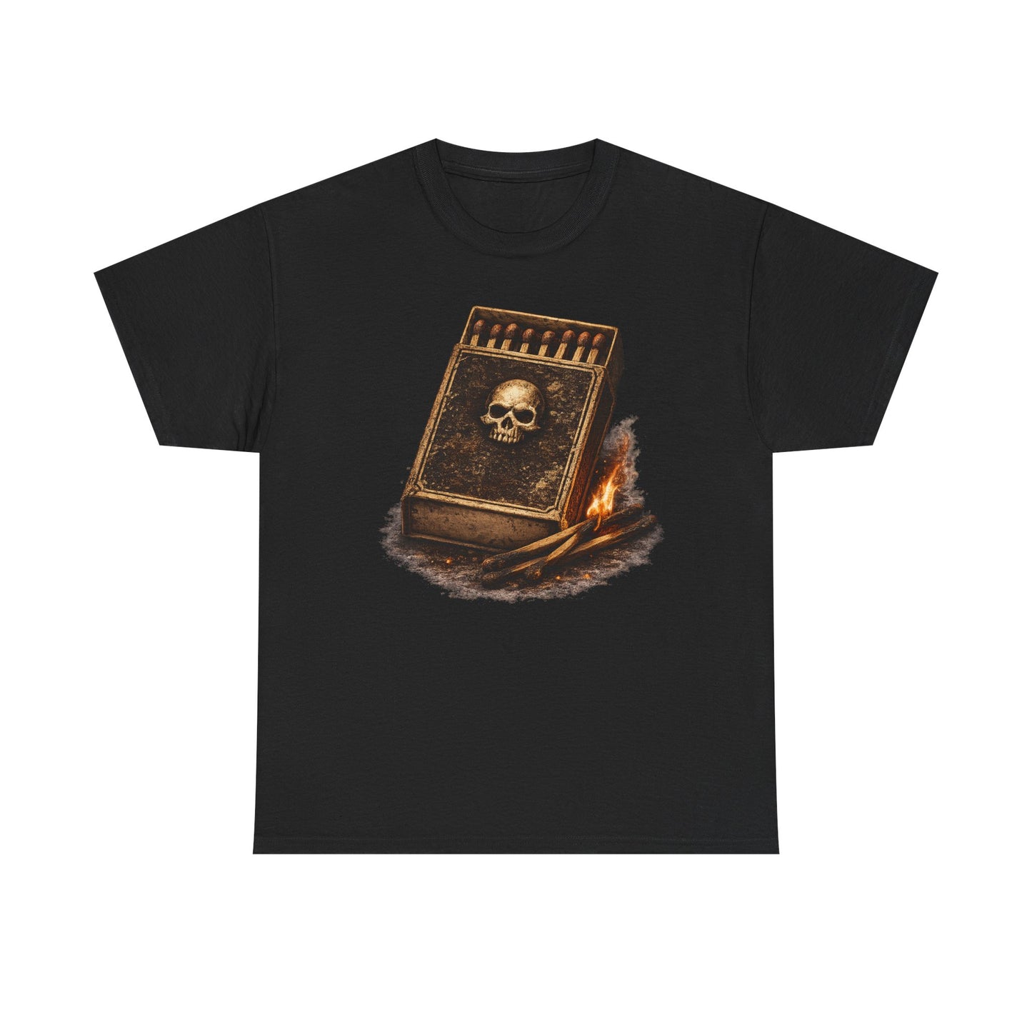 Outlaw Matchbox T-Shirt | Vintage Skull Matchbox Graphic
