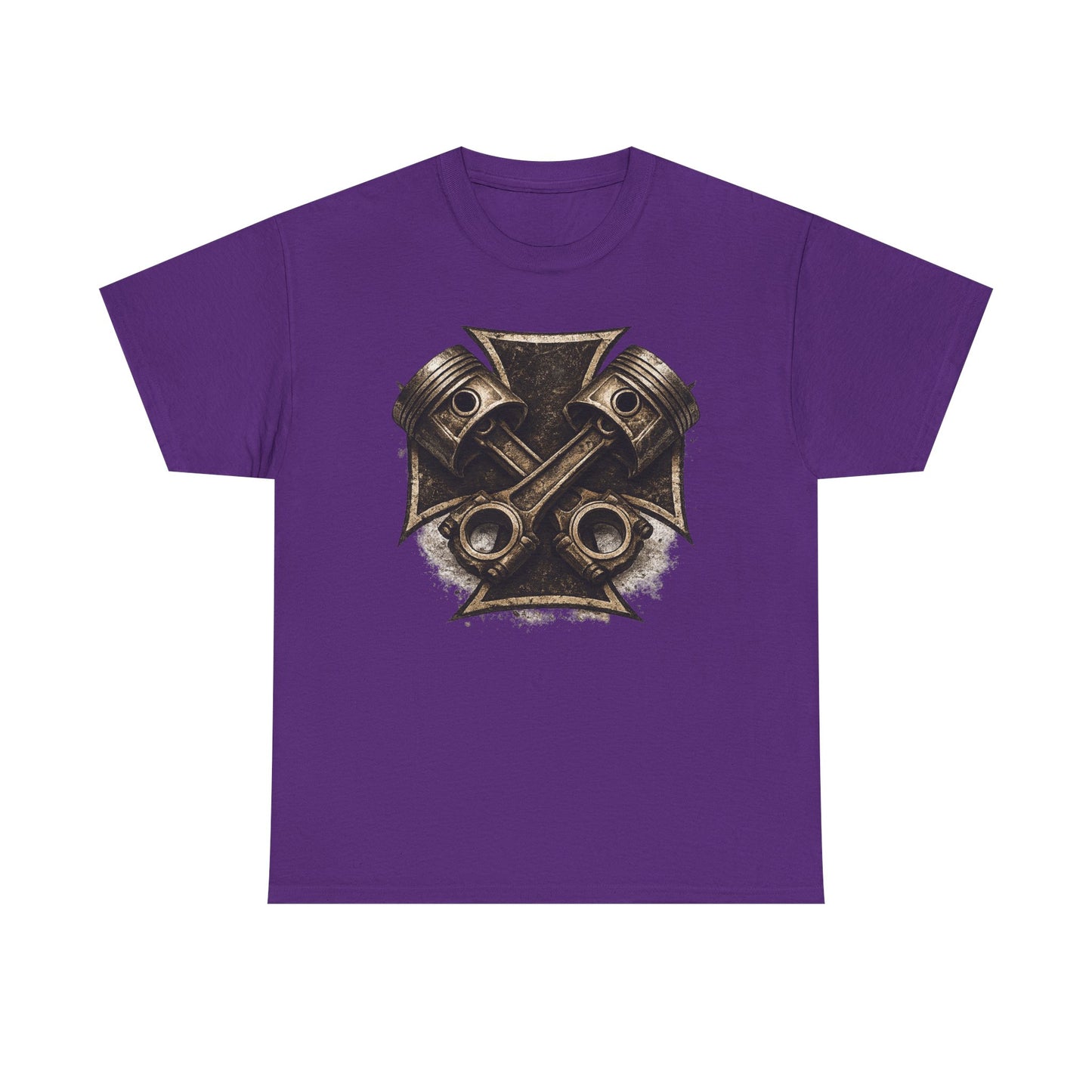 Iron Cross Pistons T-Shirt | Biker Garage Engine Graphic