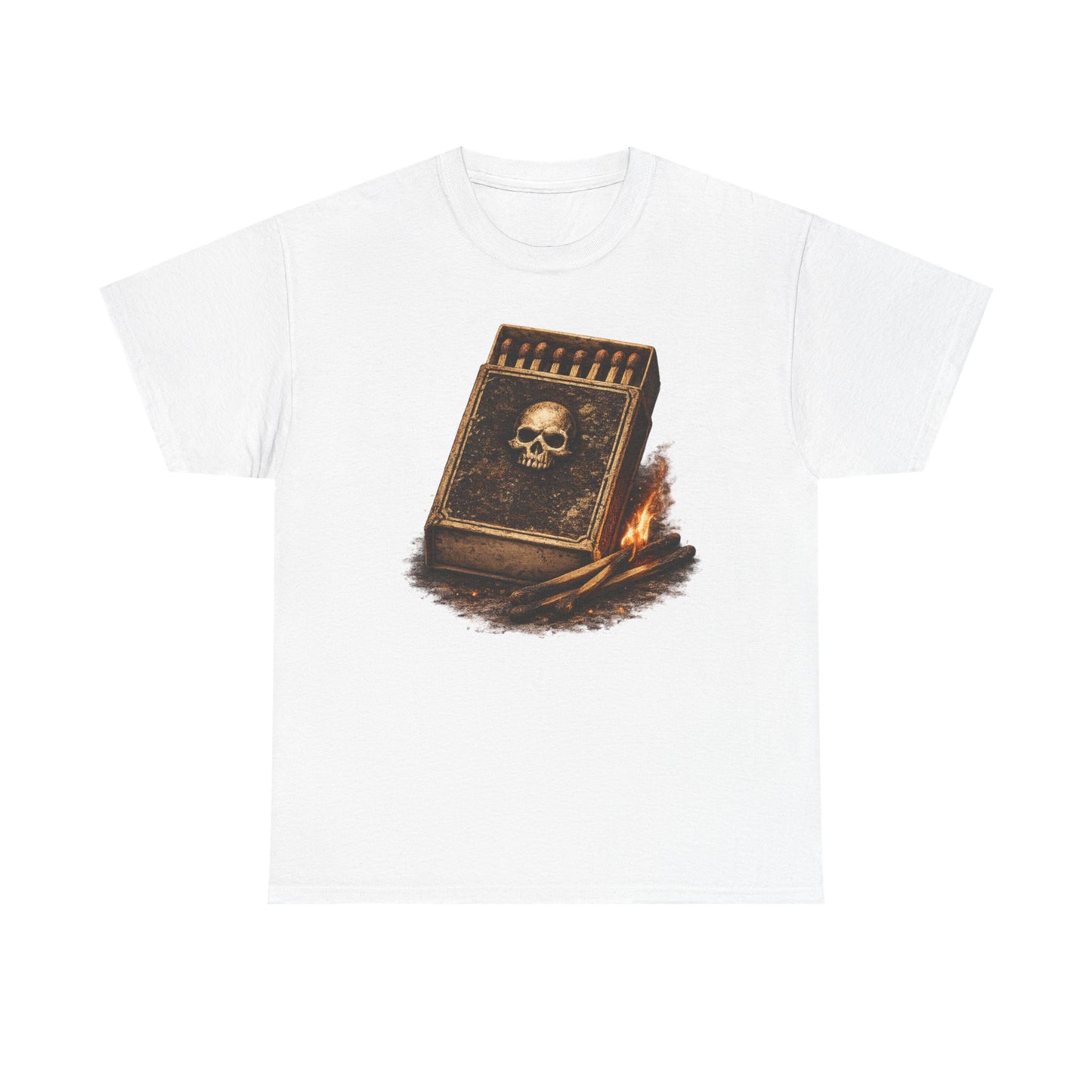 Outlaw Matchbox T-Shirt | Vintage Skull Matchbox Graphic
