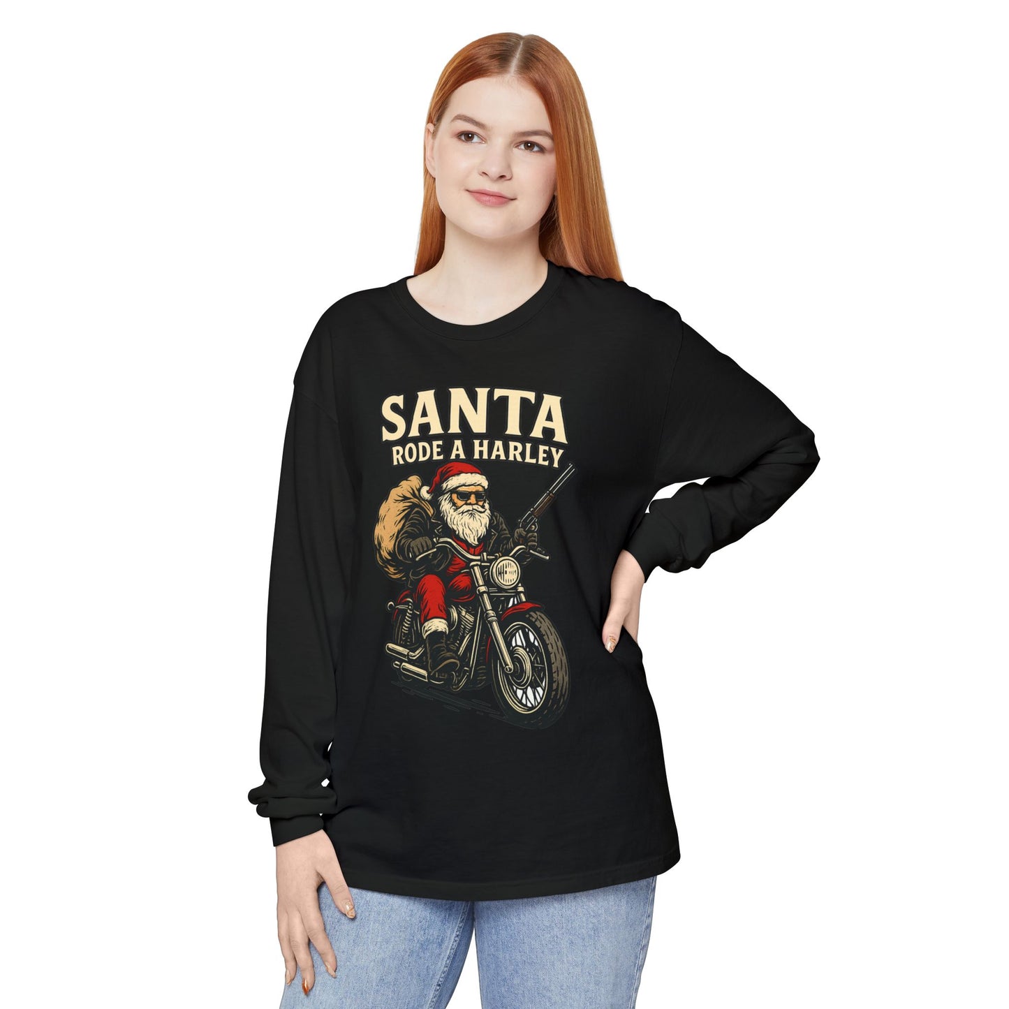 Santa Rode a Harley – Outlaw Christmas Edition Long Sleeve Tee