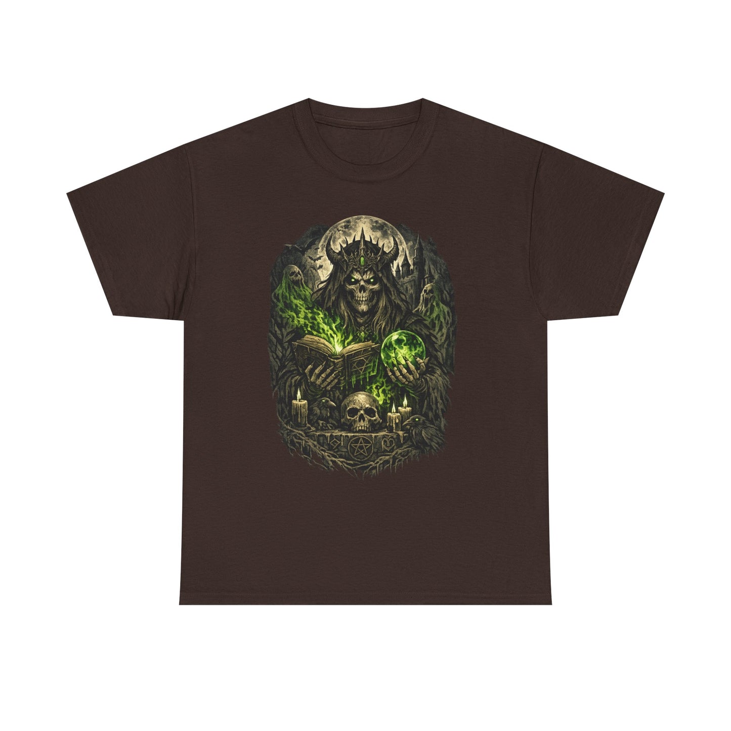 Demon King Skull Mage Tee — Dark Fantasy Graphic T‑Shirt