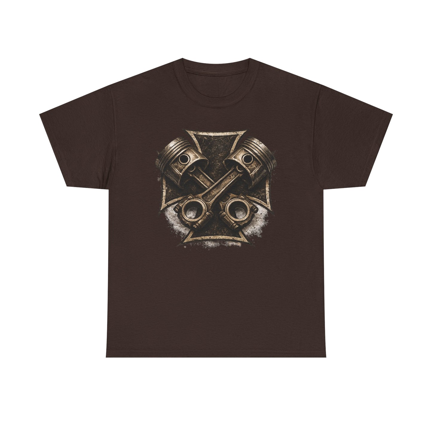 Iron Cross Pistons T-Shirt | Biker Garage Engine Graphic