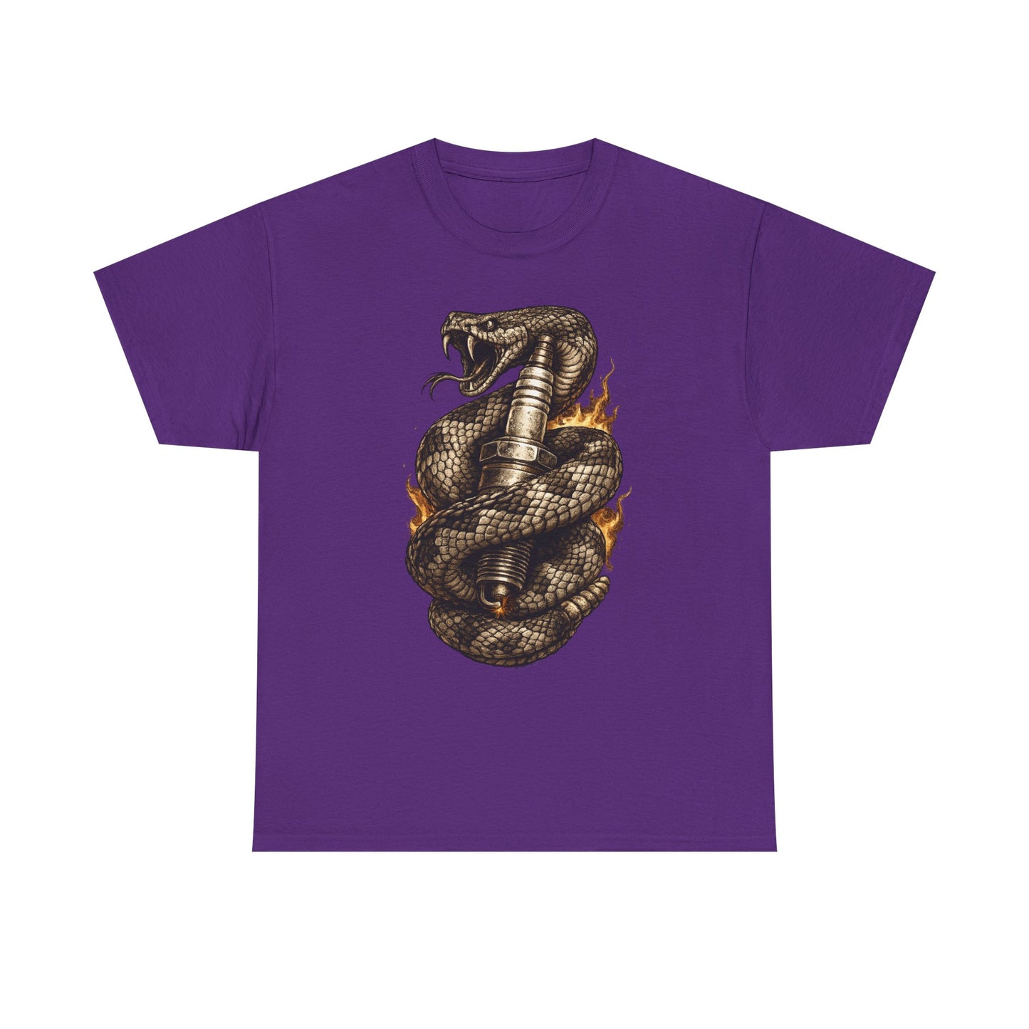Snake & Spark T-Shirt | Rattlesnake and Spark Plug Graphic
