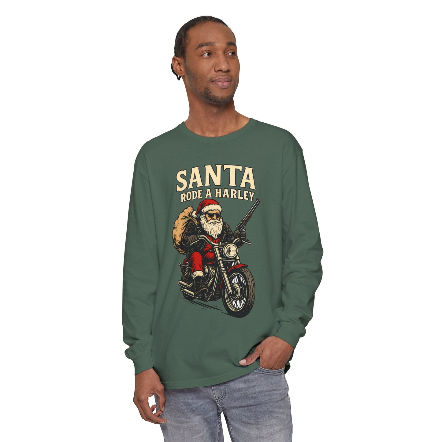 Santa Rode a Harley – Outlaw Christmas Edition Long Sleeve Tee