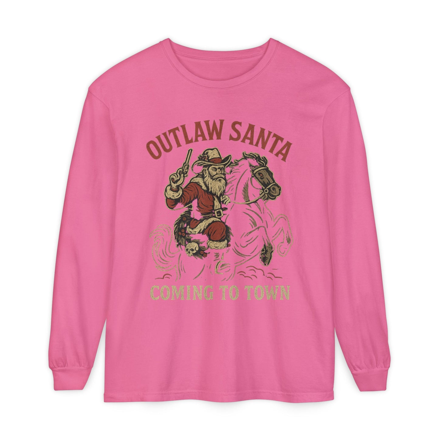 Silent Night in Outlaw Heaven – Western Christmas Long Sleeve Tee