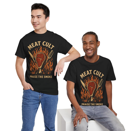 Meat Cult – Praise the Smoke | Outlaw BBQ T-Shirt