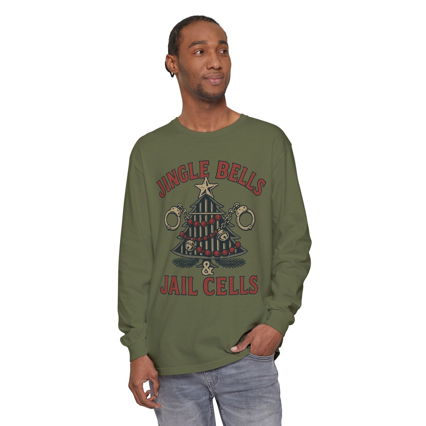 Jingle Bells & Jail Cells – Outlaw Christmas Long Sleeve Shirt