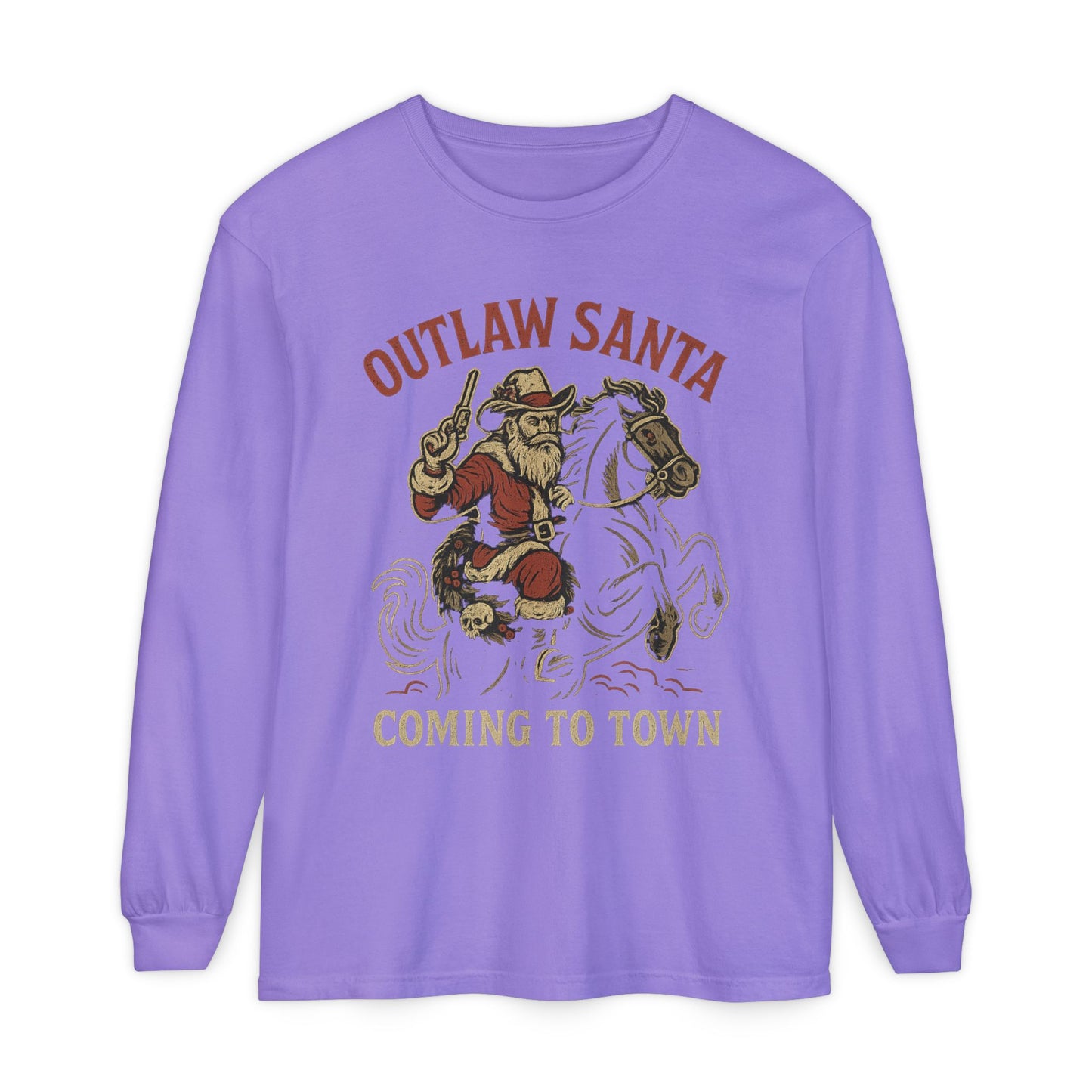 Silent Night in Outlaw Heaven – Western Christmas Long Sleeve Tee
