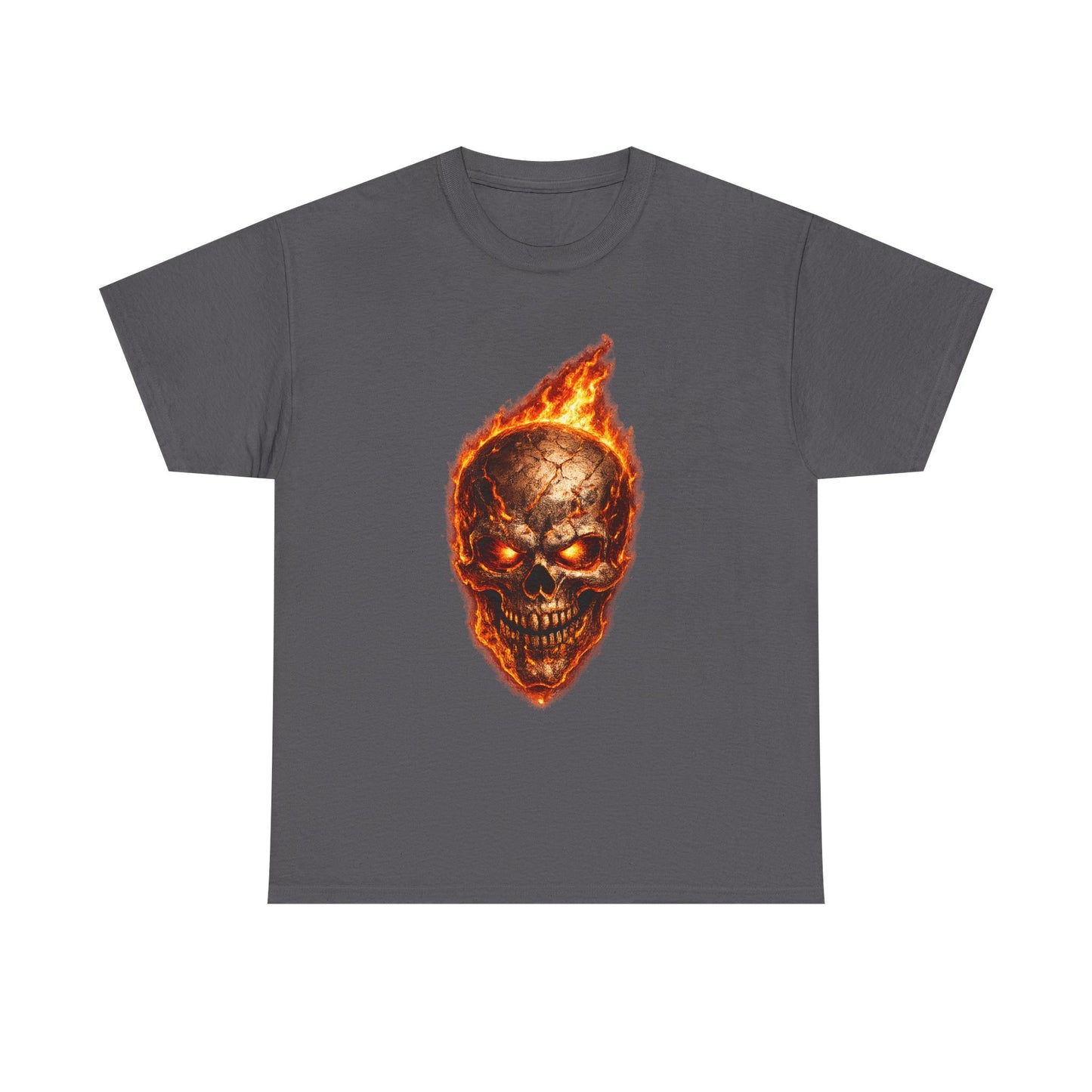 Forge Skull T-Shirt | Molten Skull Fire Metal Graphic