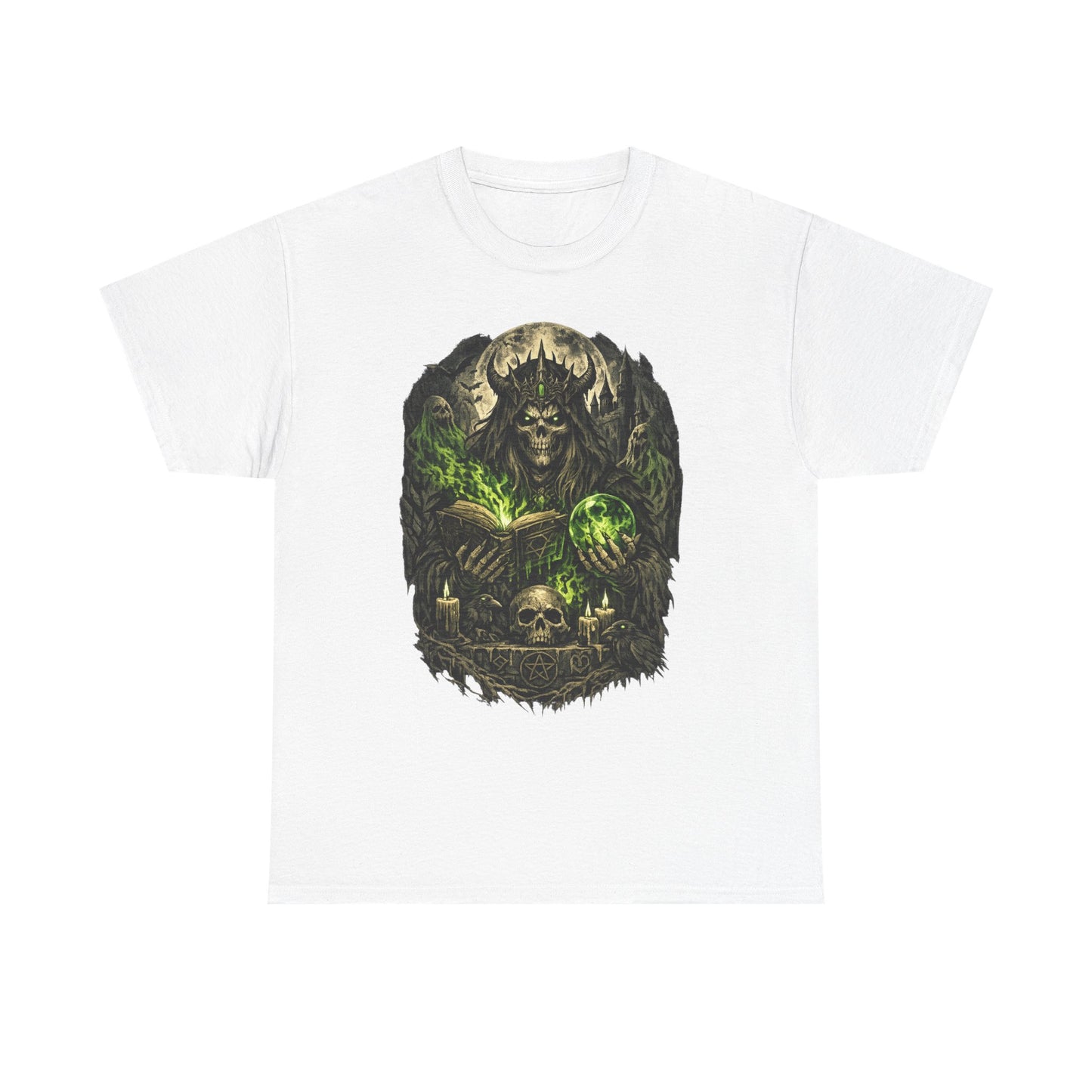 Demon King Skull Mage Tee — Dark Fantasy Graphic T‑Shirt