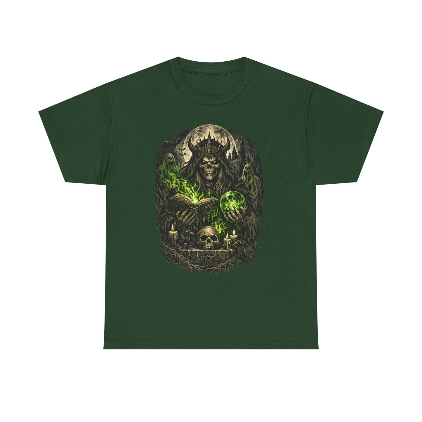 Demon King Skull Mage Tee — Dark Fantasy Graphic T‑Shirt