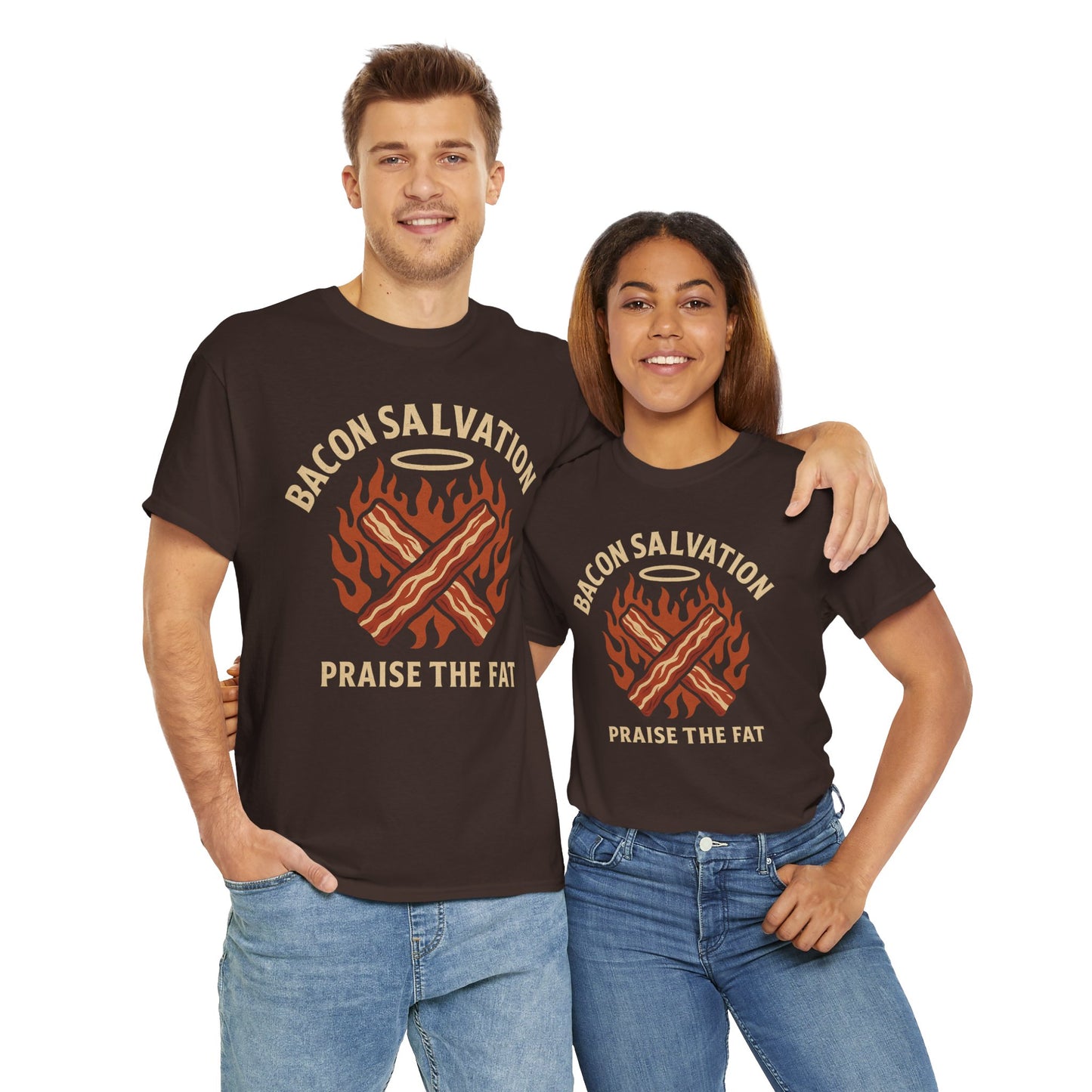 Bacon Salvation – Praise the Fat | Outlaw BBQ T-Shirt
