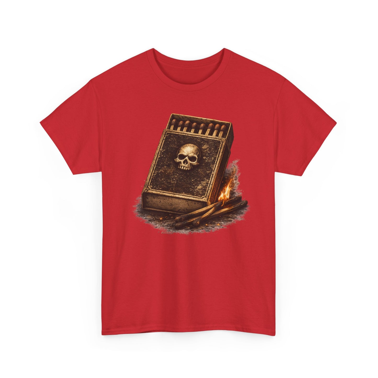 Outlaw Matchbox T-Shirt | Vintage Skull Matchbox Graphic