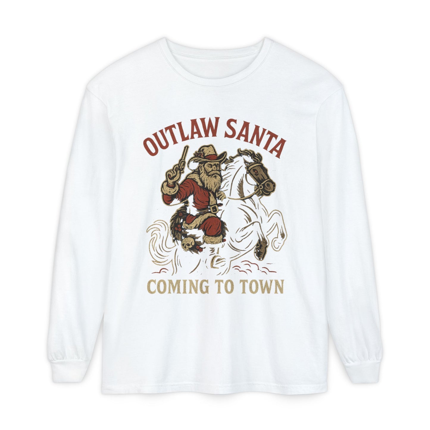 Silent Night in Outlaw Heaven – Western Christmas Long Sleeve Tee