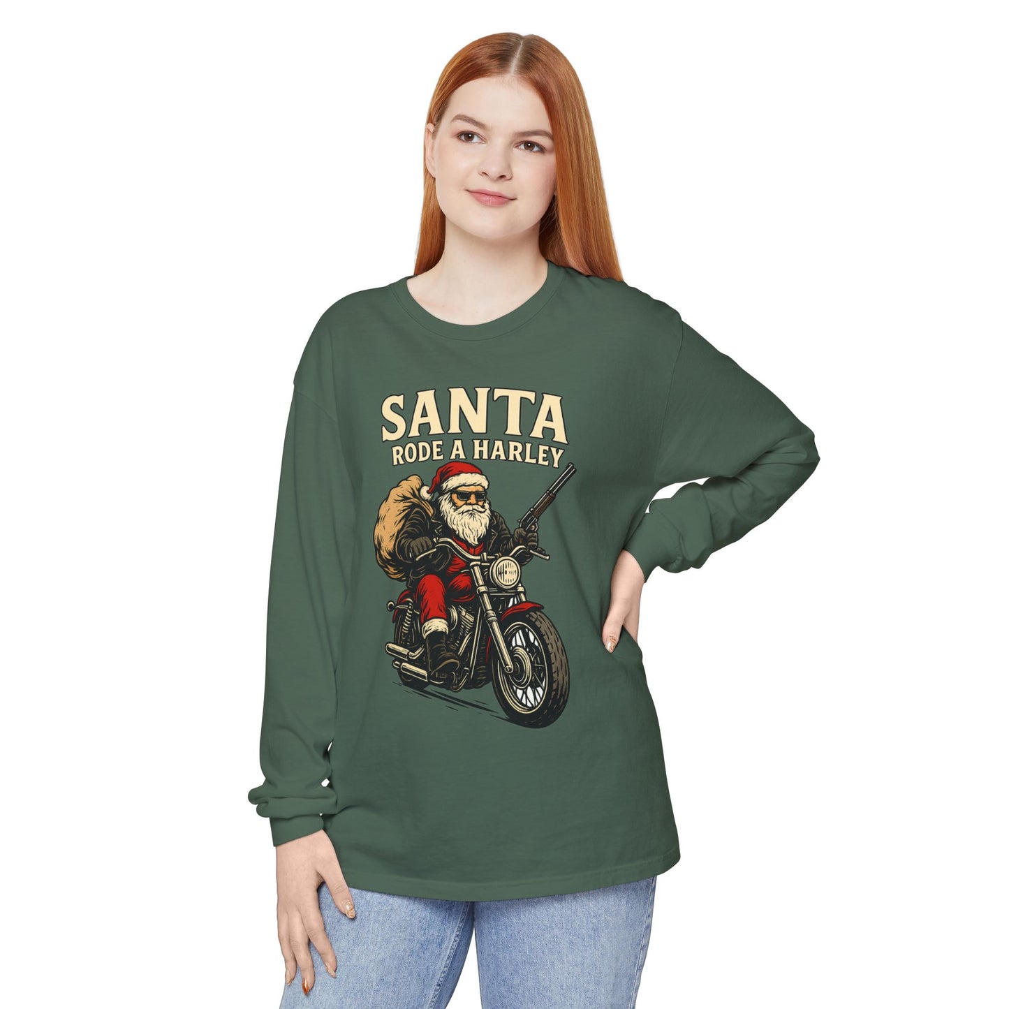 Santa Rode a Harley – Outlaw Christmas Edition Long Sleeve Tee