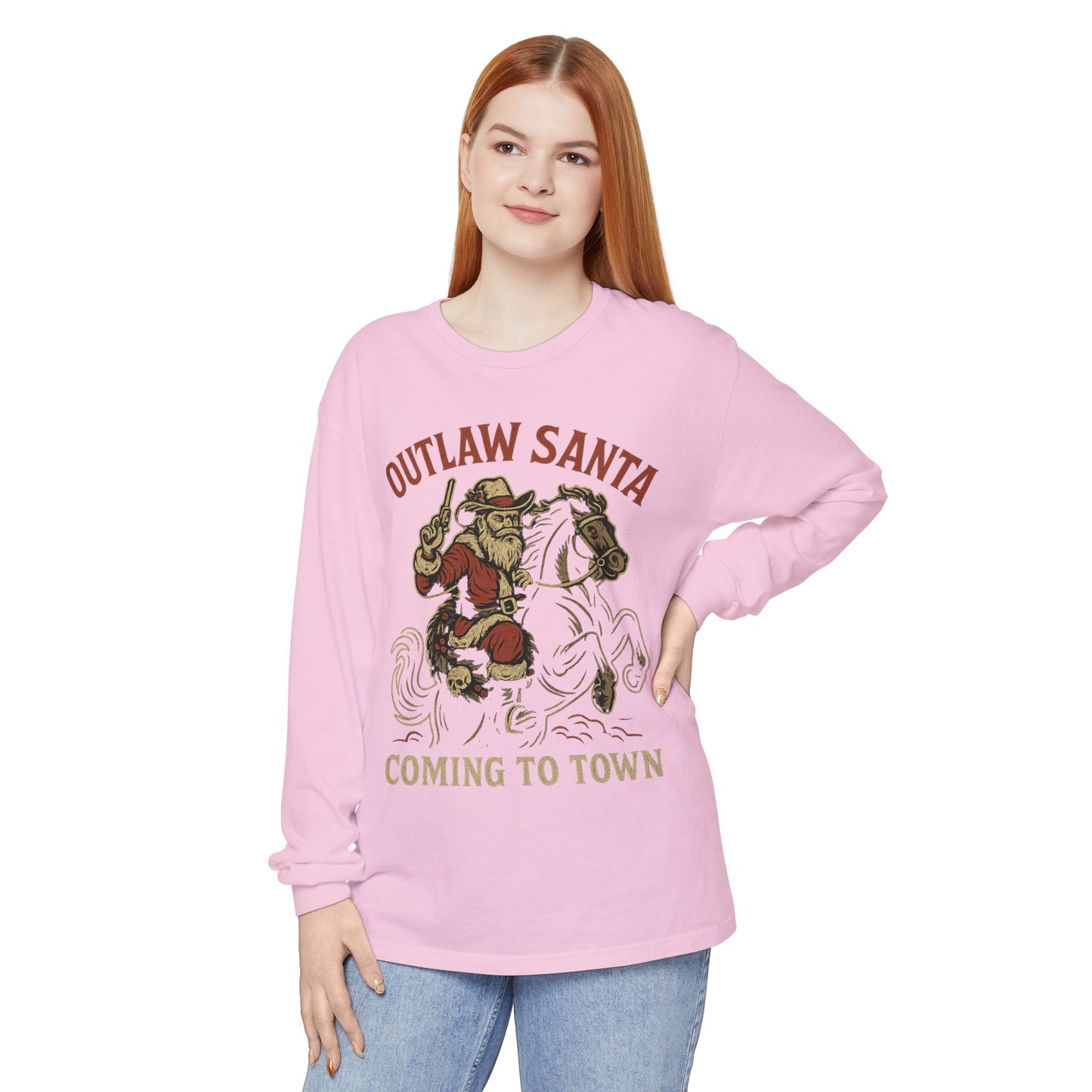 Silent Night in Outlaw Heaven – Western Christmas Long Sleeve Tee
