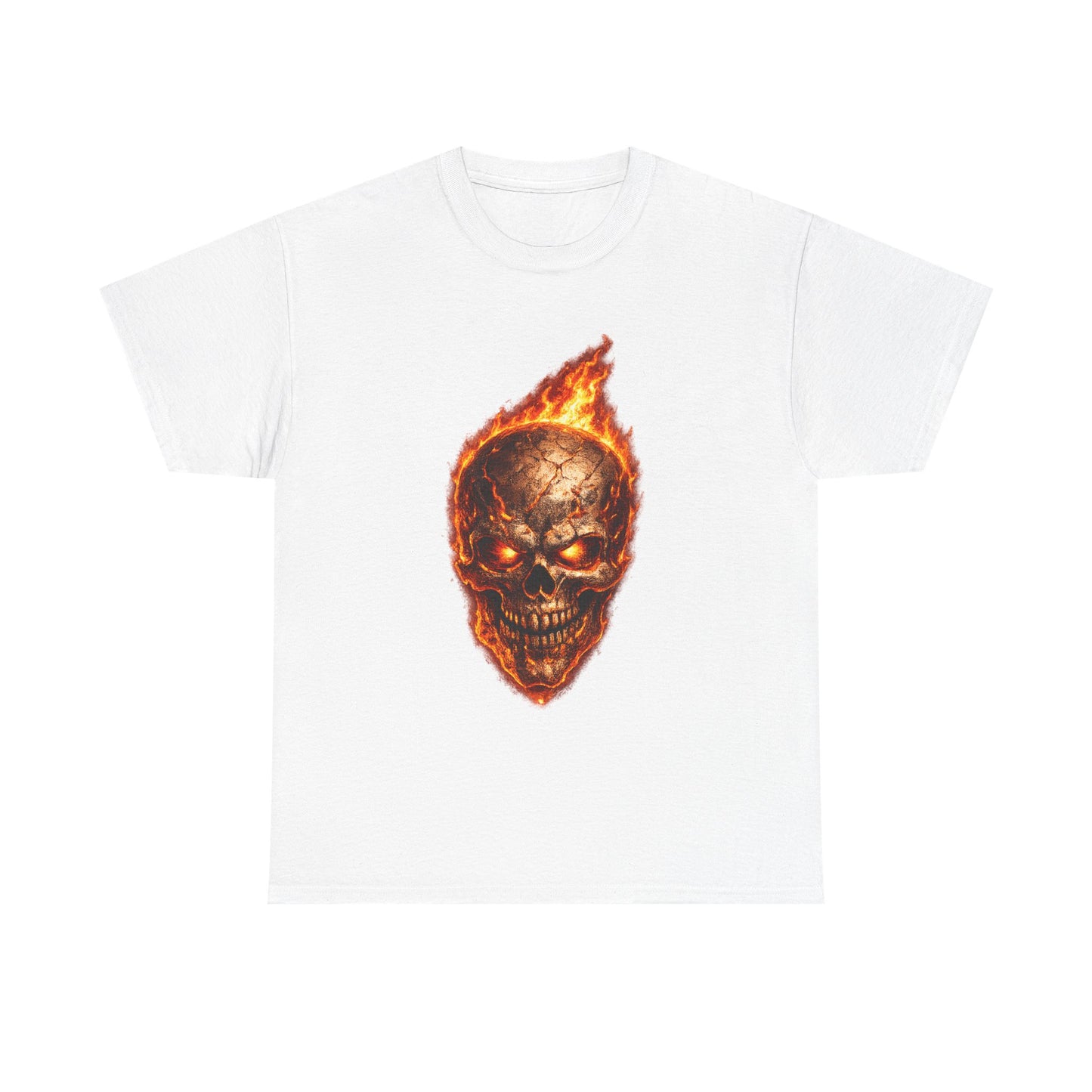 Forge Skull T-Shirt | Molten Skull Fire Metal Graphic