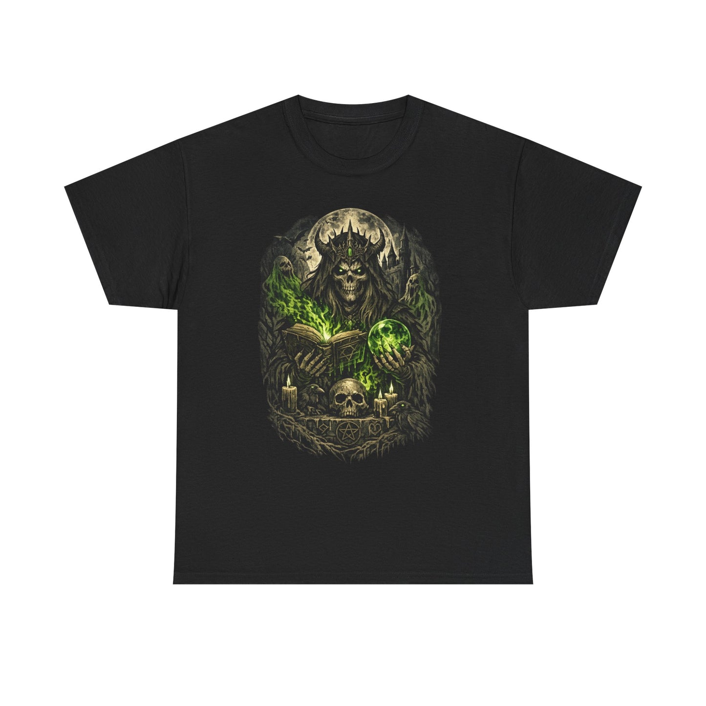 Demon King Skull Mage Tee — Dark Fantasy Graphic T‑Shirt