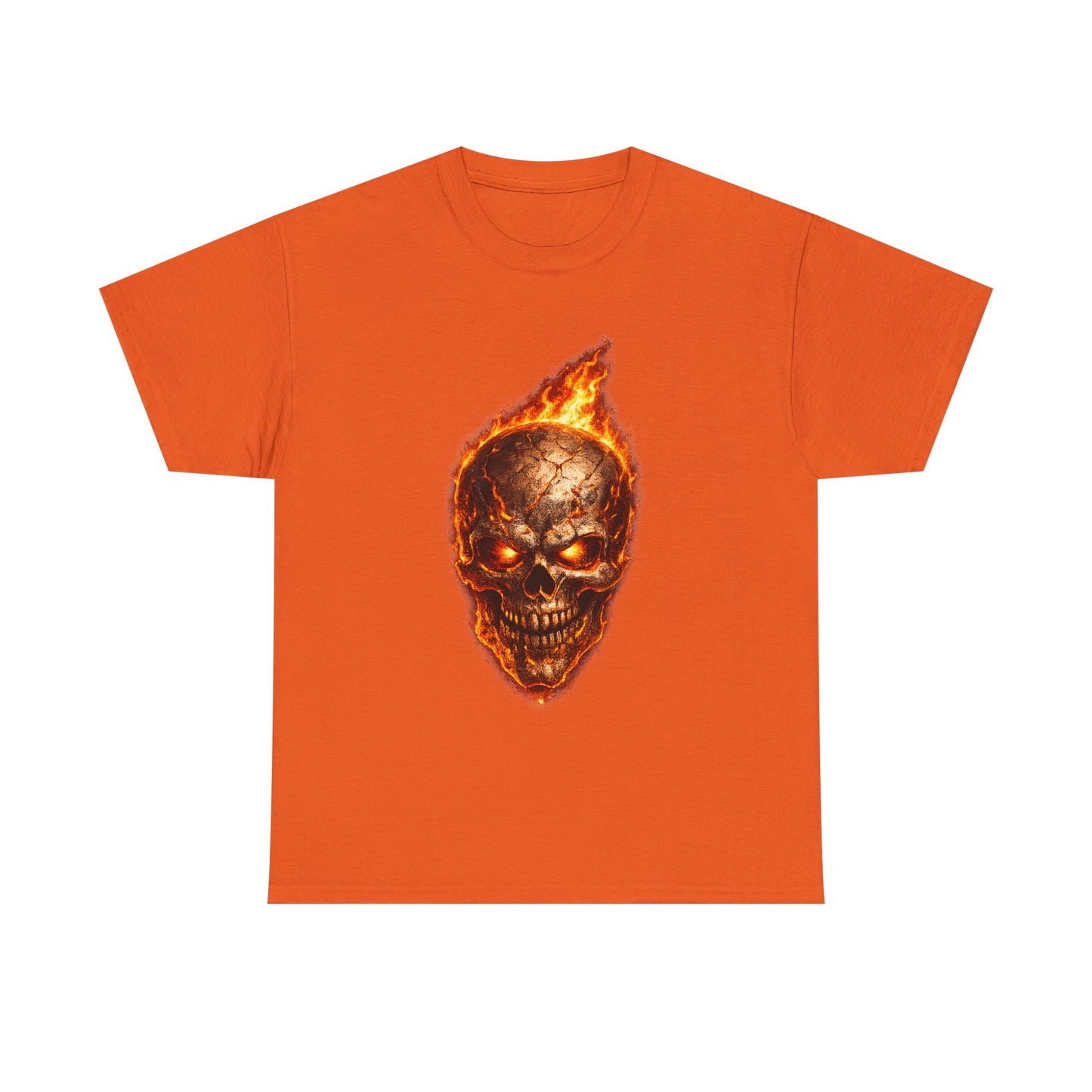 Forge Skull T-Shirt | Molten Skull Fire Metal Graphic