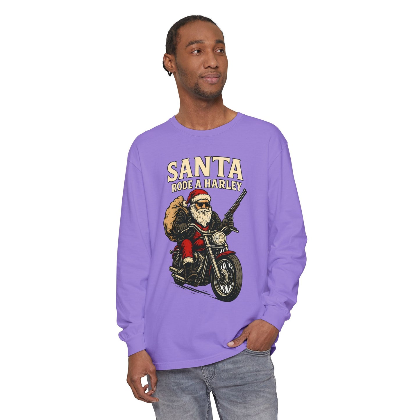 Santa Rode a Harley – Outlaw Christmas Edition Long Sleeve Tee
