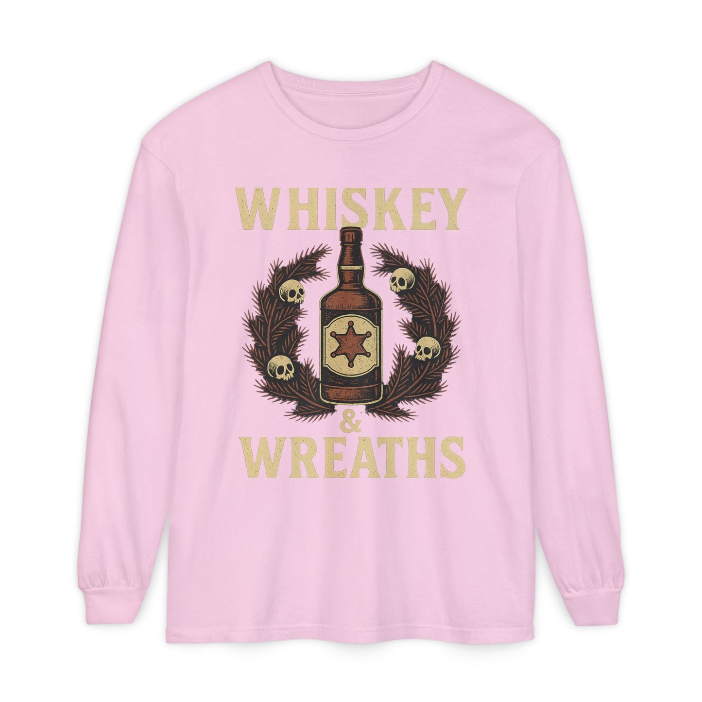 Whiskey & Wreaths – Outlaw Christmas Long Sleeve Tee