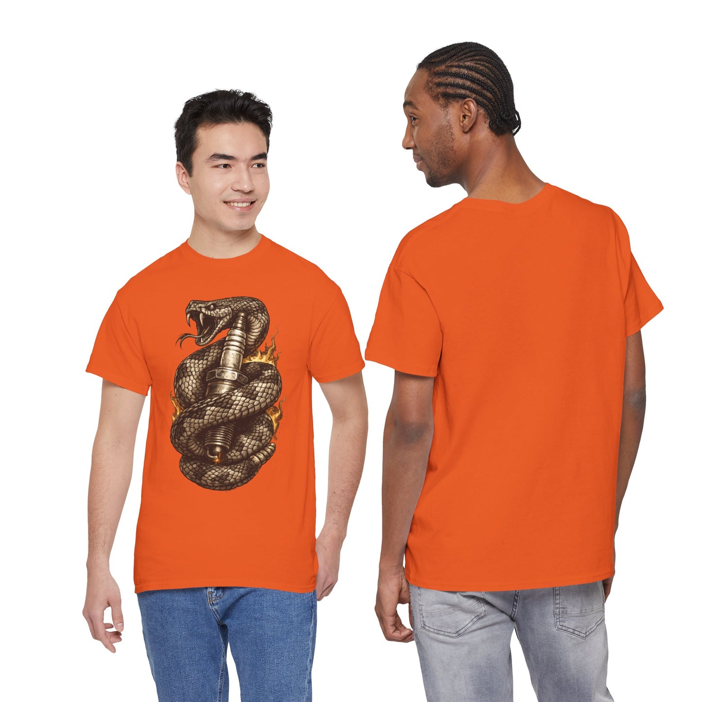 Snake & Spark T-Shirt | Rattlesnake and Spark Plug Graphic
