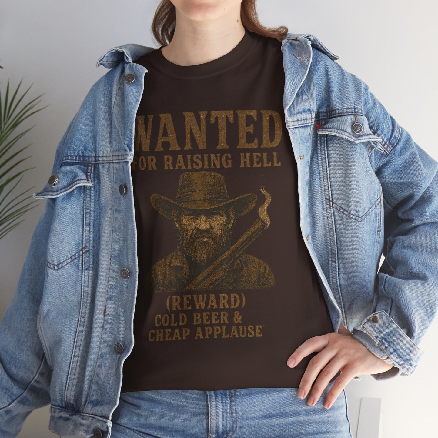 Wanted For Raising Hell - Unisex Heavy Cotton Tee