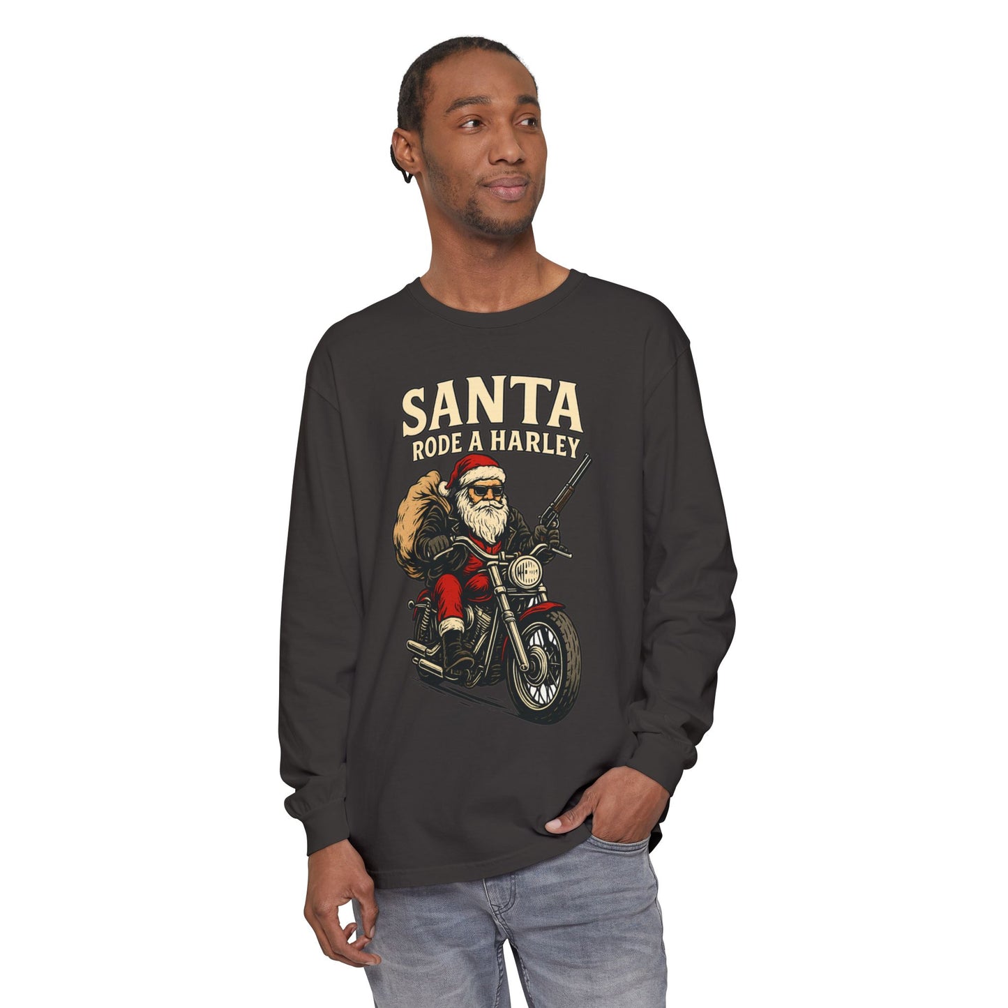 Santa Rode a Harley – Outlaw Christmas Edition Long Sleeve Tee