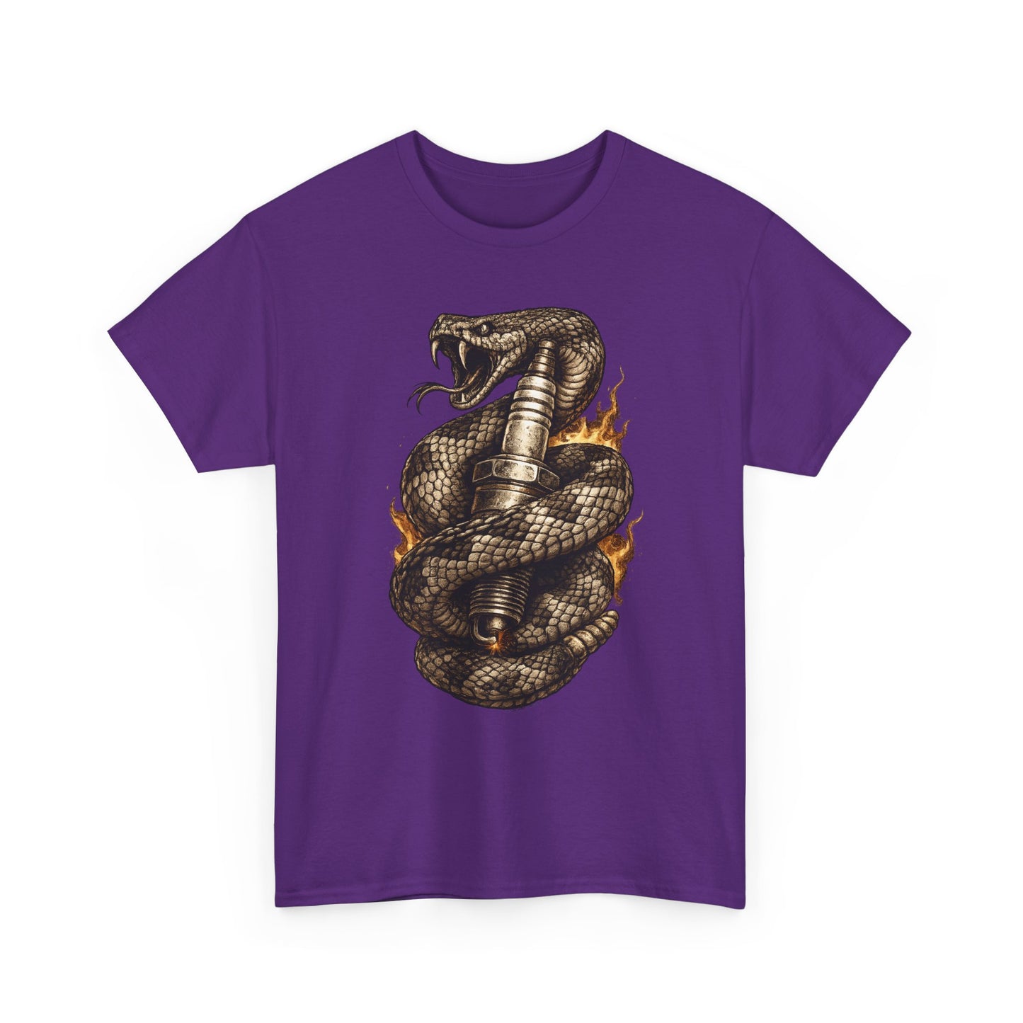 Snake & Spark T-Shirt | Rattlesnake and Spark Plug Graphic