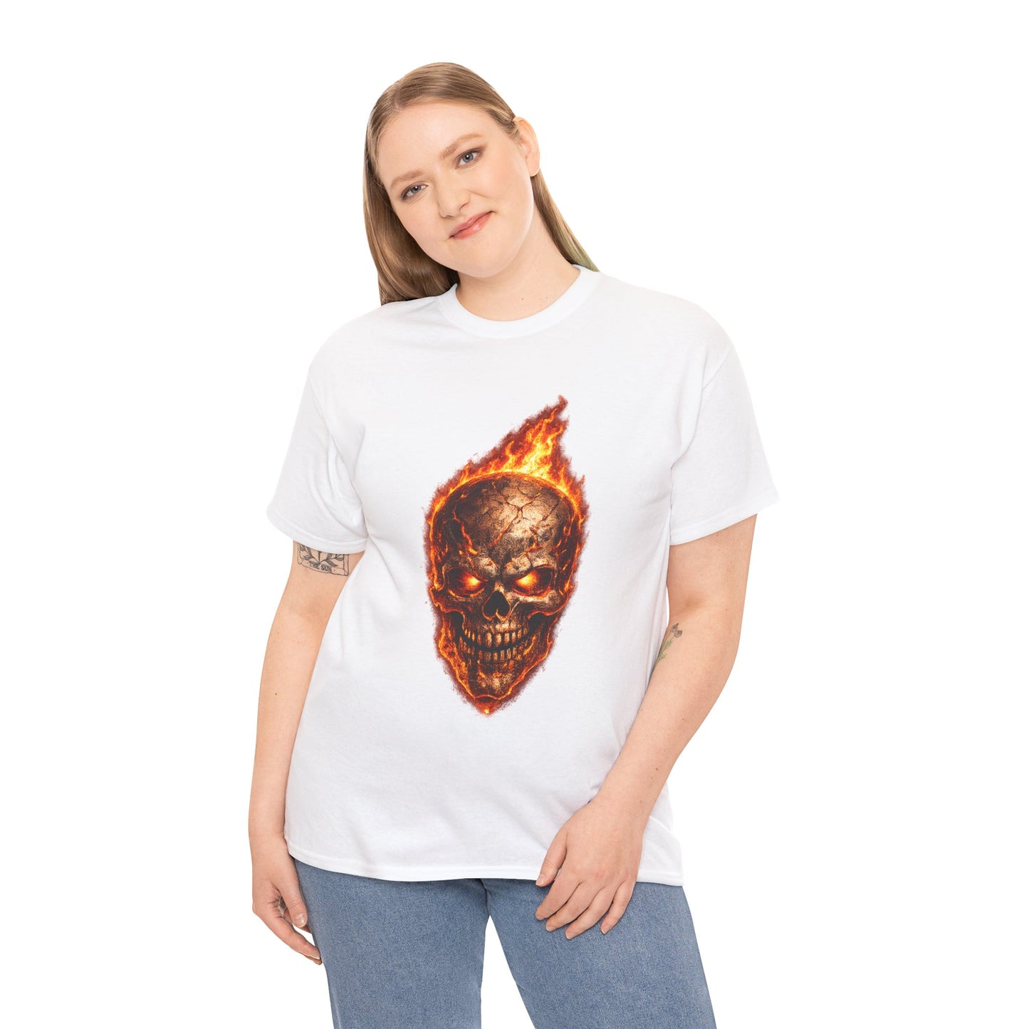 Forge Skull T-Shirt | Molten Skull Fire Metal Graphic