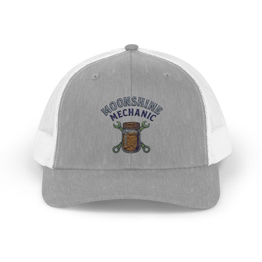 Moonshine Mechanic Trucker Cap – Fixing Problems One Jar at a Time
