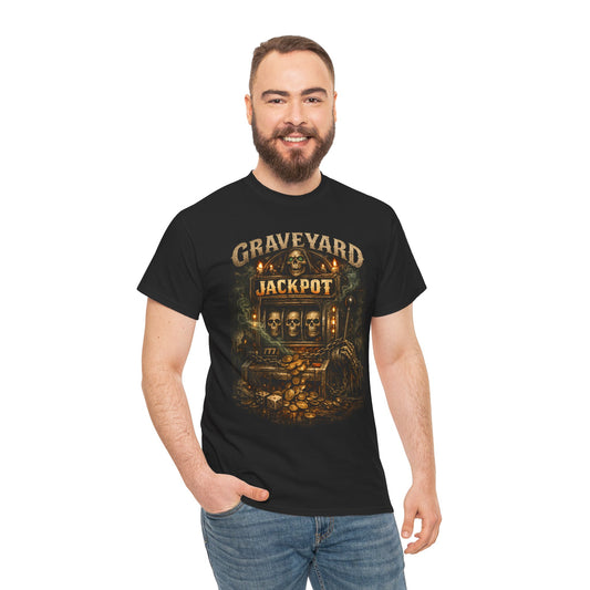 Graveyard Jackpot T-Shirt | Haunted Slot Machine Graphic