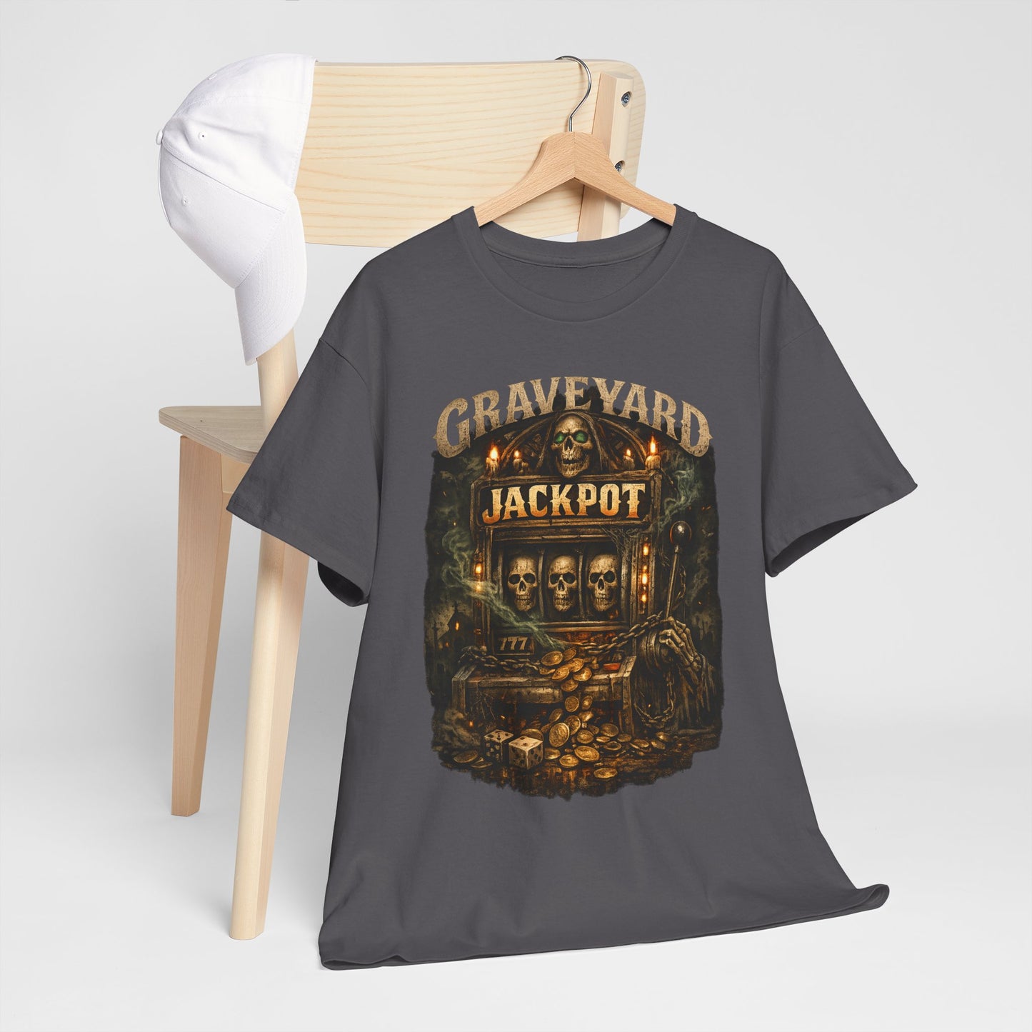 Graveyard Jackpot T-Shirt | Haunted Slot Machine Graphic